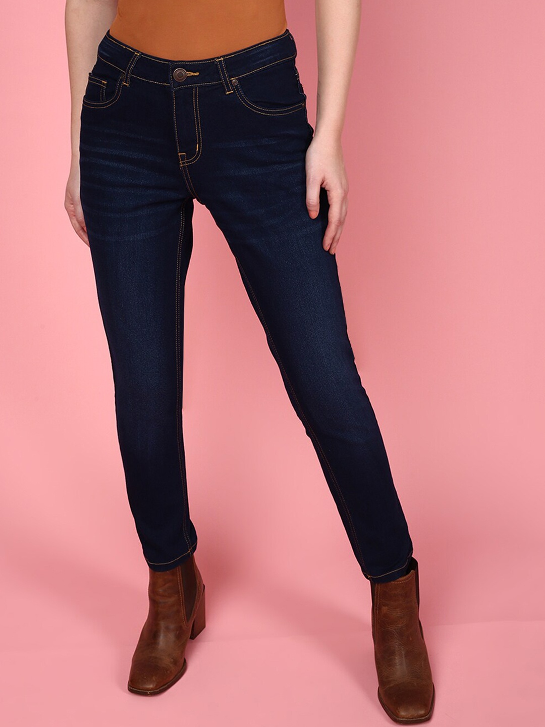 

JUNEBERRY Women Original Slim Fit Stretchable Jeans, Blue