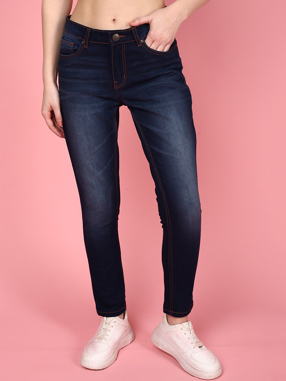 

JUNEBERRY Women Original Slim Fit Stretchable Jeans, Blue