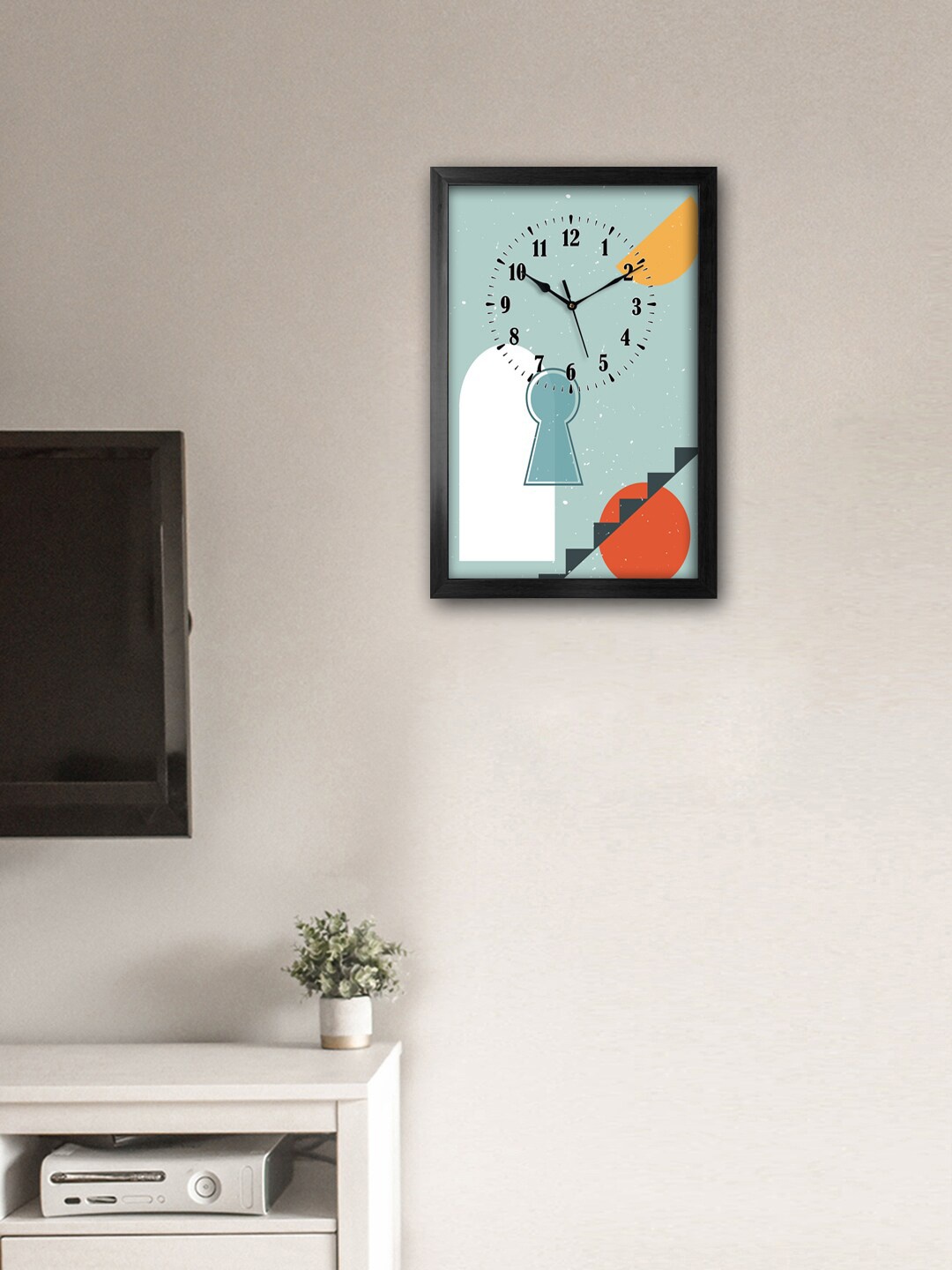 

999Store Grey & Red Printed Traditional Wall Clock