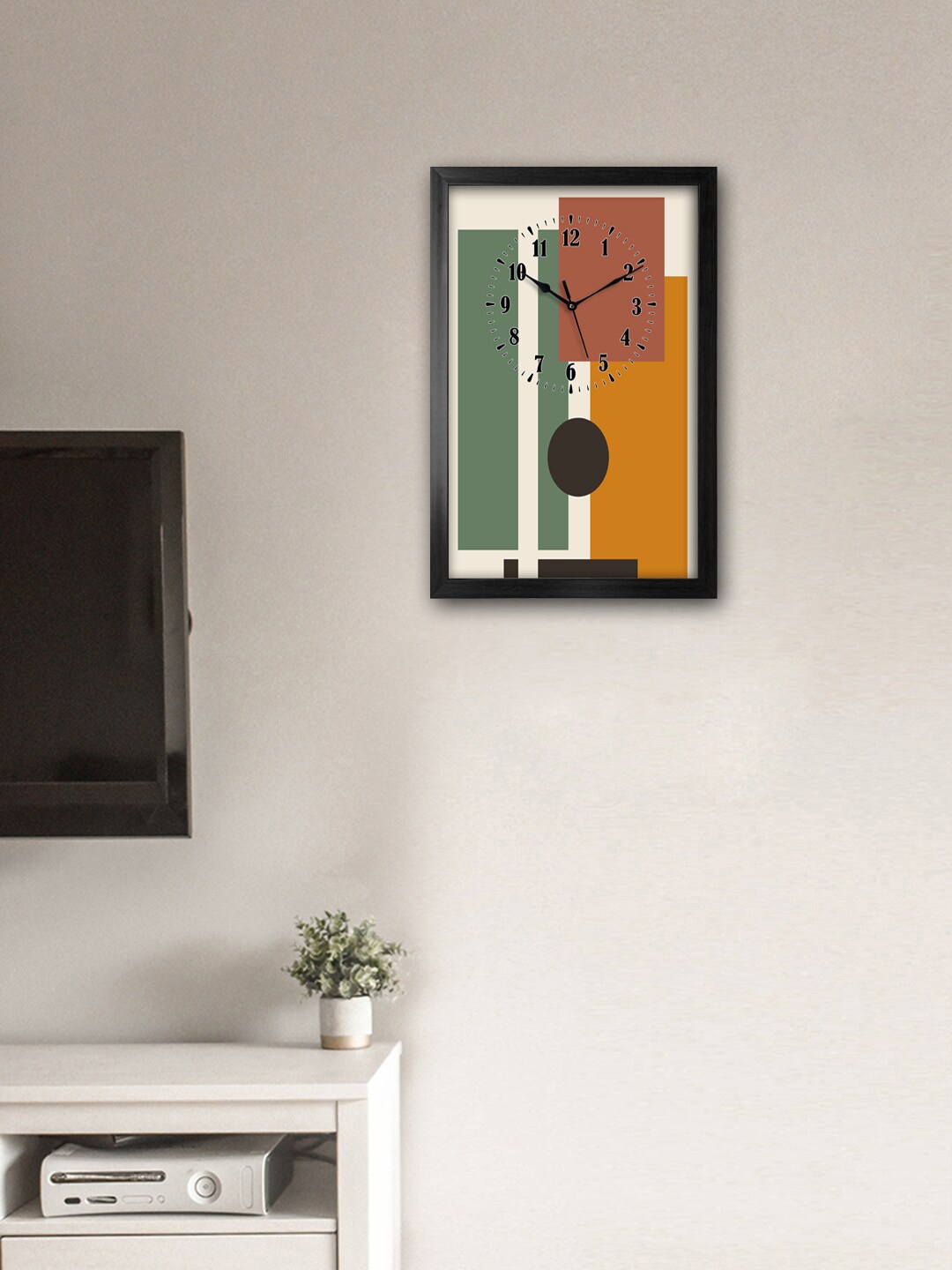

999Store Green & Orange Printed Traditional Wall Clock