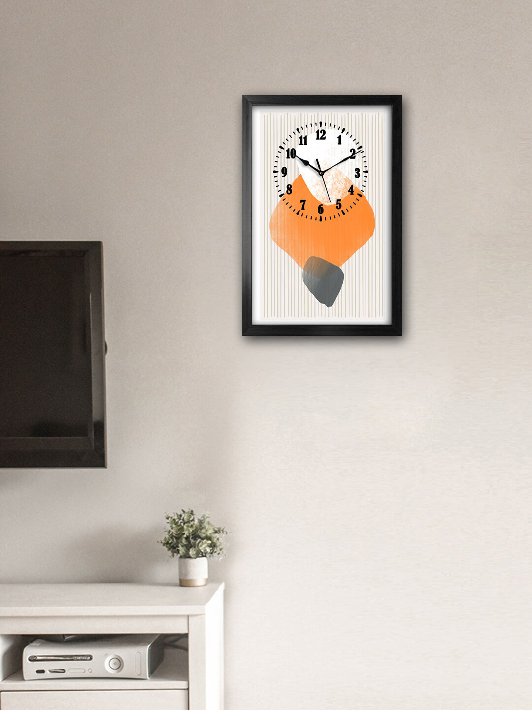 

999Store Orange & Grey Printed Traditional Wall Clock