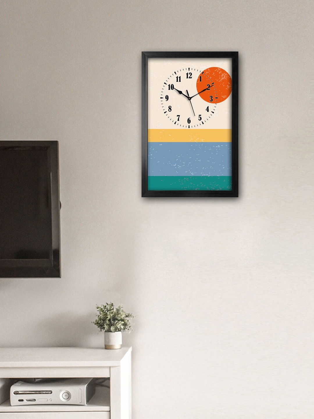 

999Store Blue & Green Modern Printed Contemporary Wall Clock