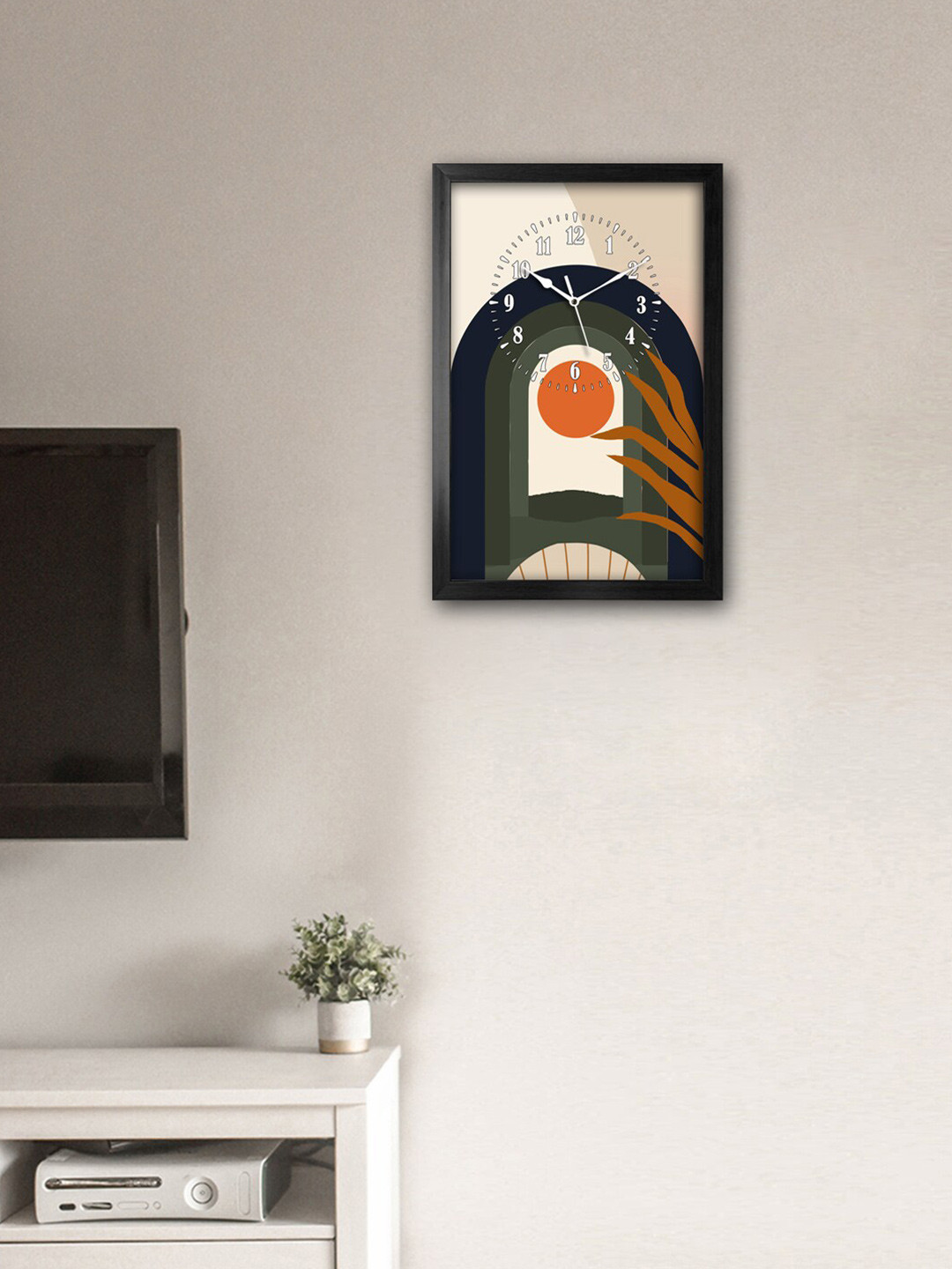 

999Store Green & Orange Printed Traditional Wall Clock