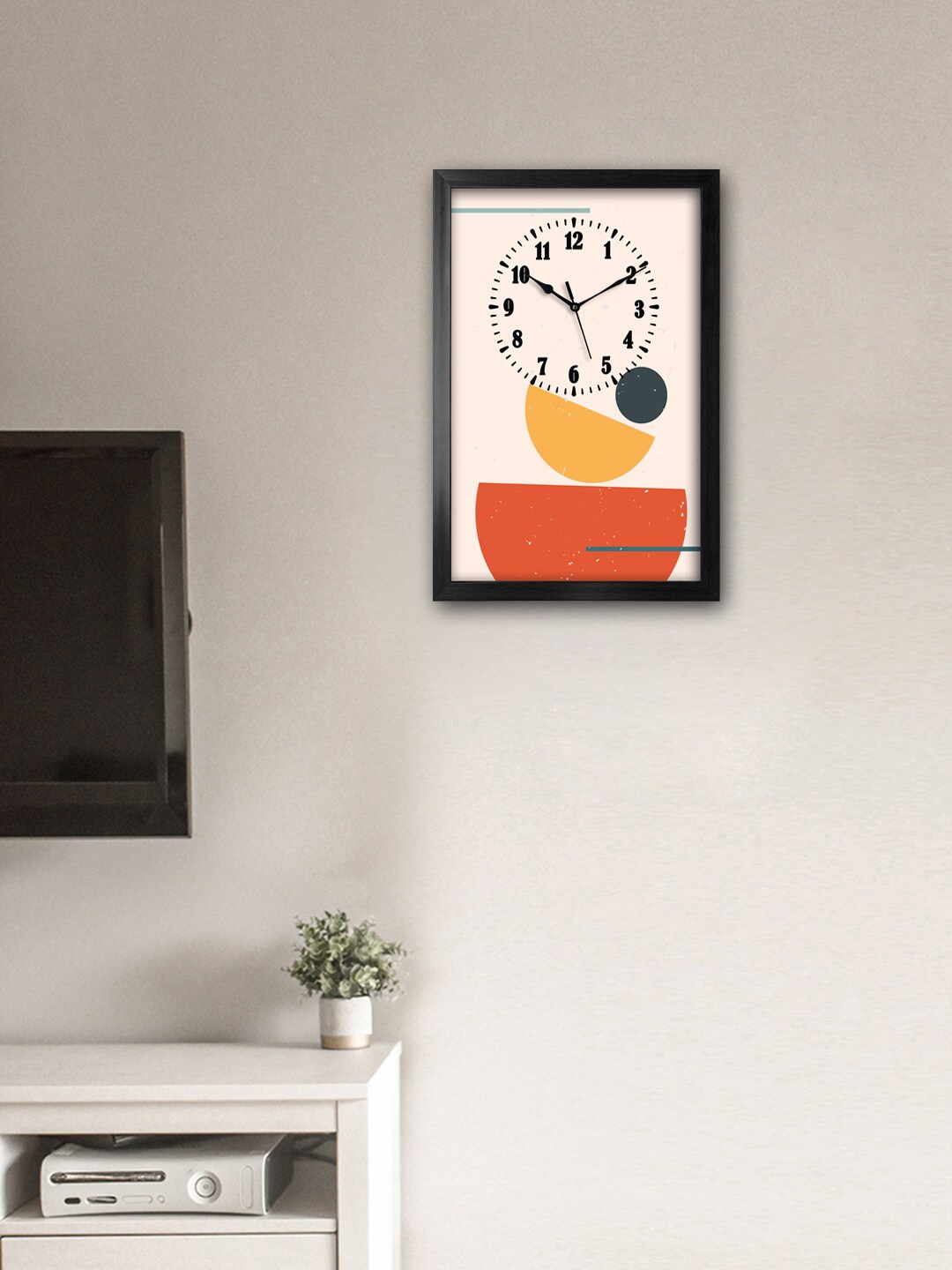

999Store Red & Yellow Printed Traditional Wall Clock