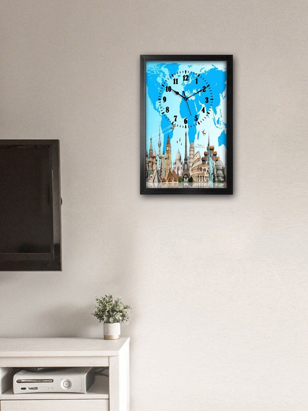 

999Store Blue & Beige Printed Traditional Wall Clock