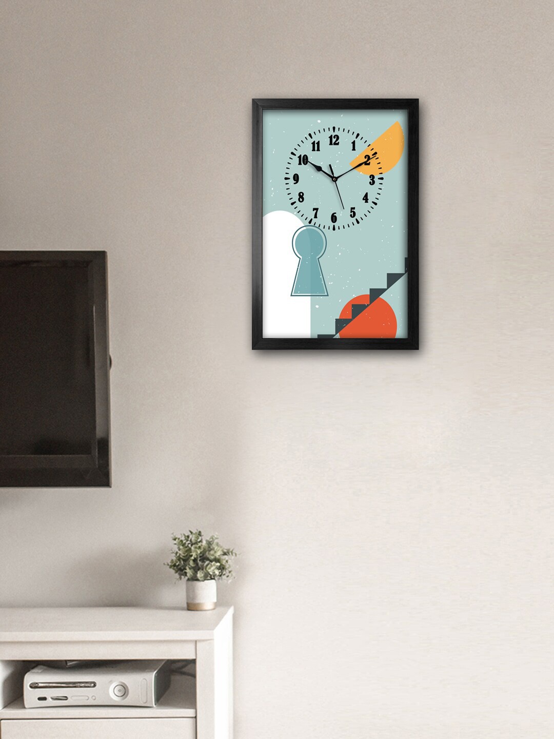 

999Store Grey & Red Printed Traditional Wall Clock