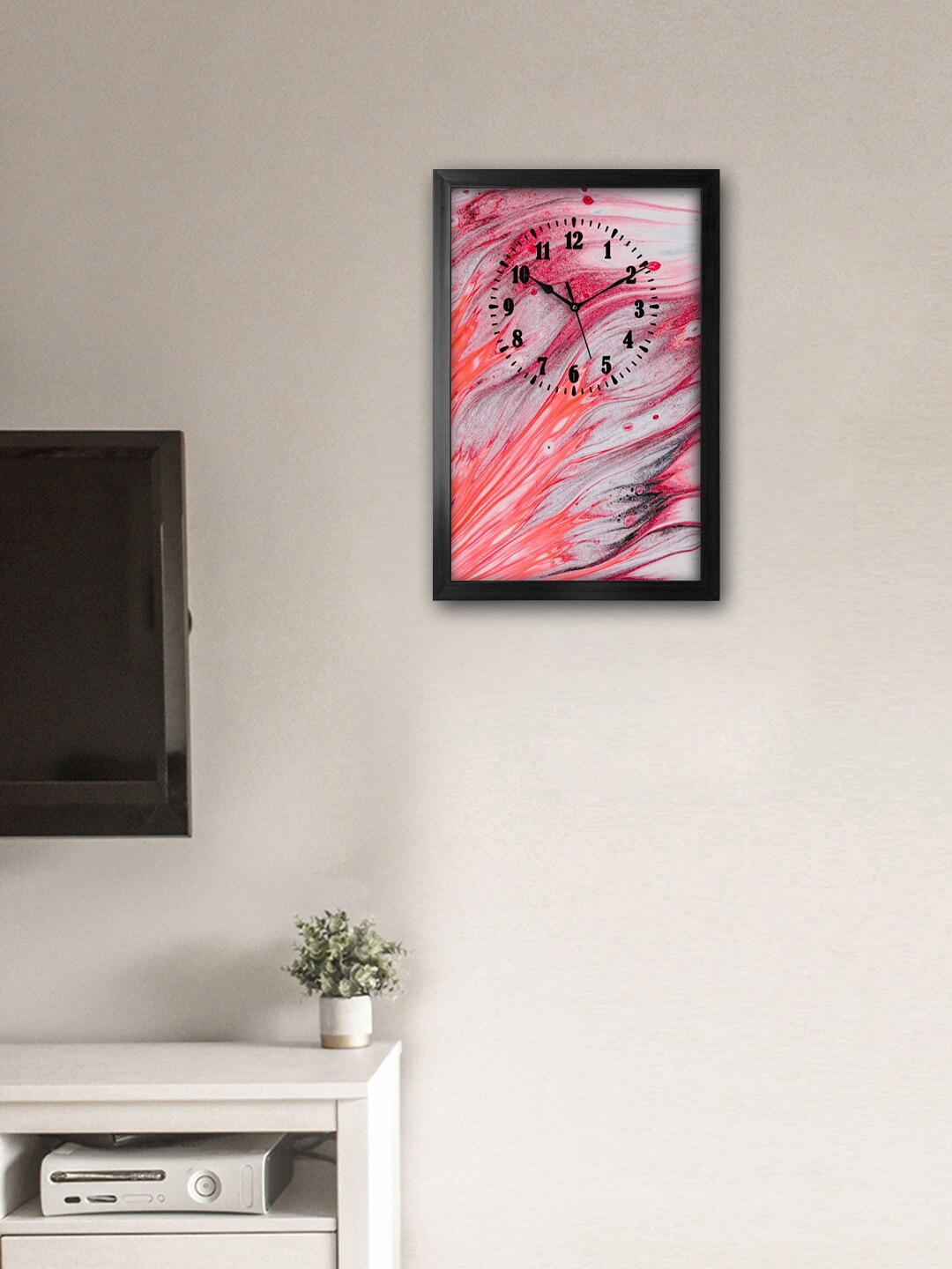 

999Store Red & Pink Printed Traditional Wall Clock