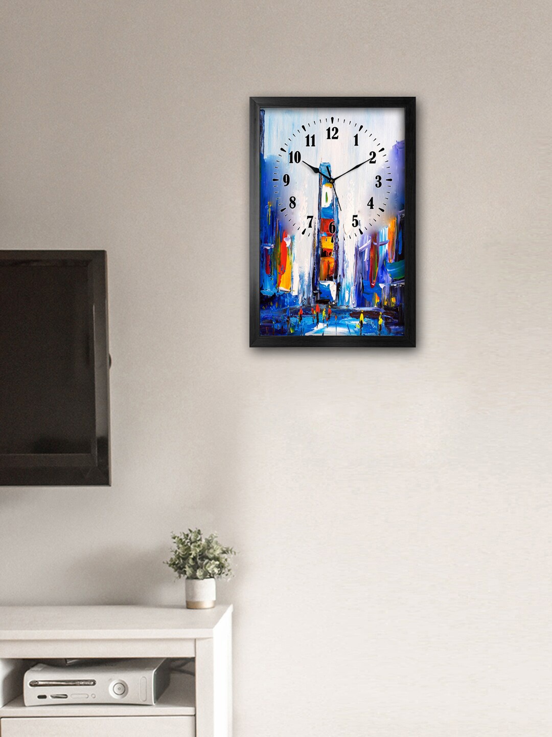 

999Store Blue & Red Printed Traditional Wall Clock