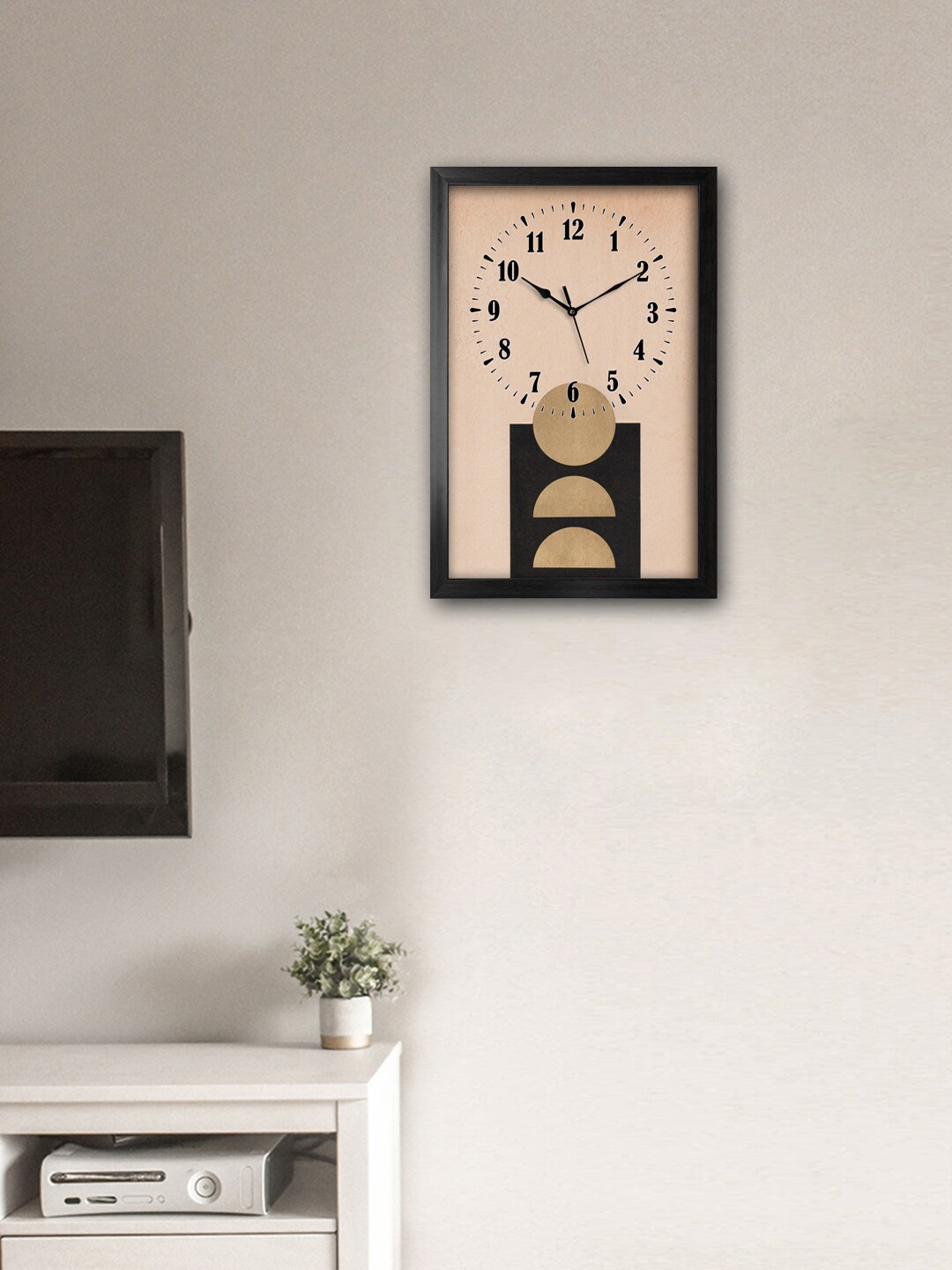 

999Store Brown & Black Printed Traditional Wall Clock