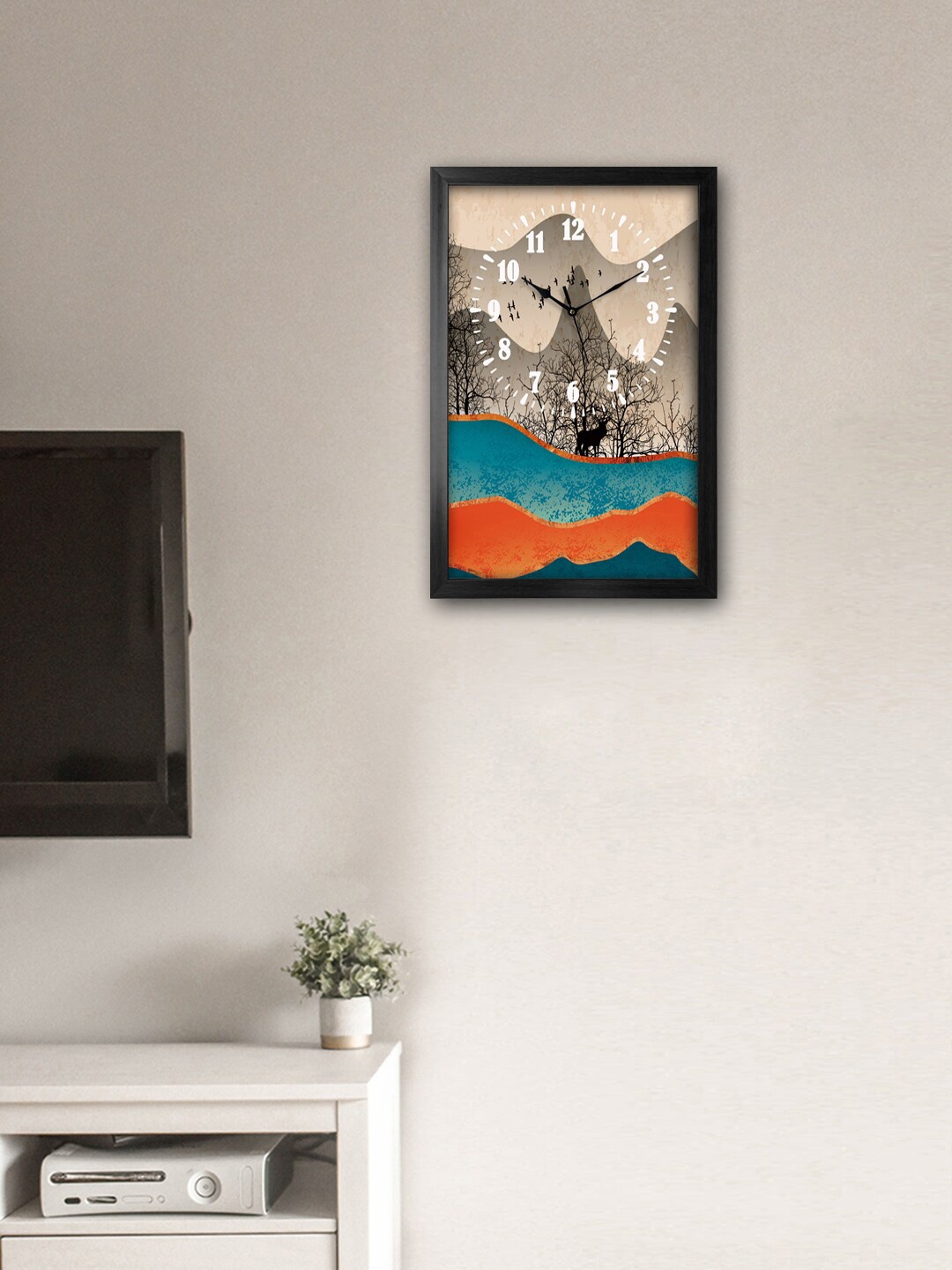 

999Store Grey & Blue Printed Traditional Wall Clock