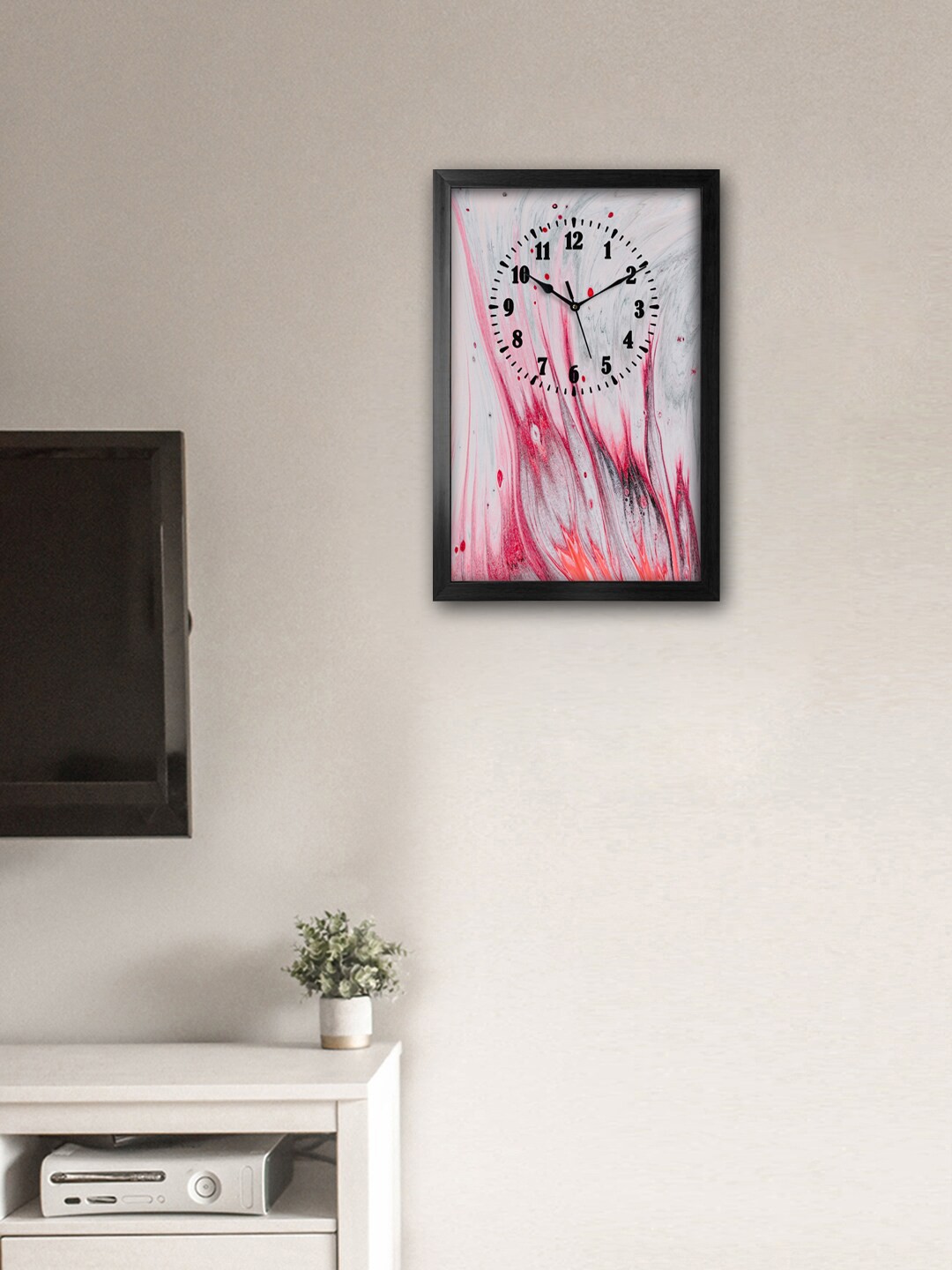 

999Store Grey & Red Printed Traditional Wall Clock
