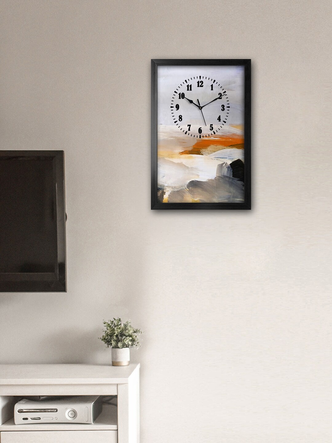 

999Store Grey & Orange Printed Traditional Wall Clock