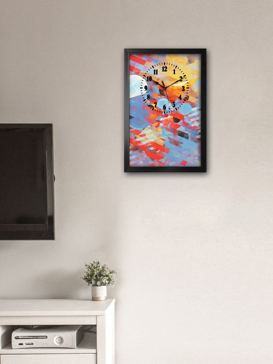

999Store Blue & Red Printed Traditional Wall Clock