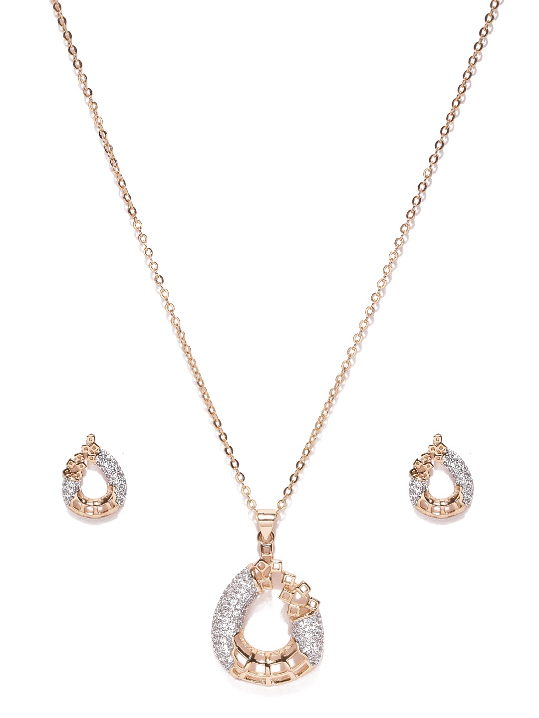 

Jewels Galaxy Gold-Toned CZ Stone-Studded Jewellery Set