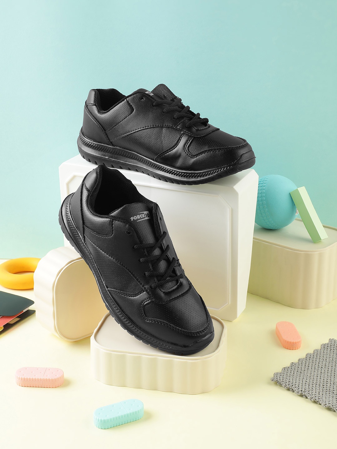 

Liberty Force10 kids Black Lacing School Shoes