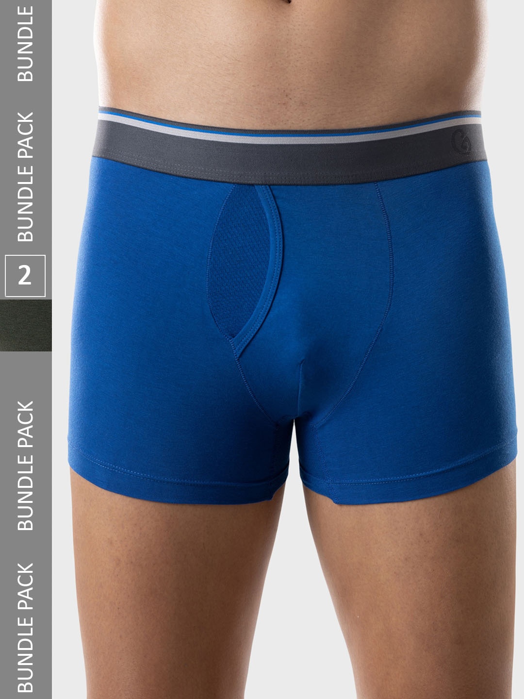 

Gloot Men Pack Of 2 Anti Odour Anti Stain Comfort Fit Trunks GLUCTOETR01, Blue