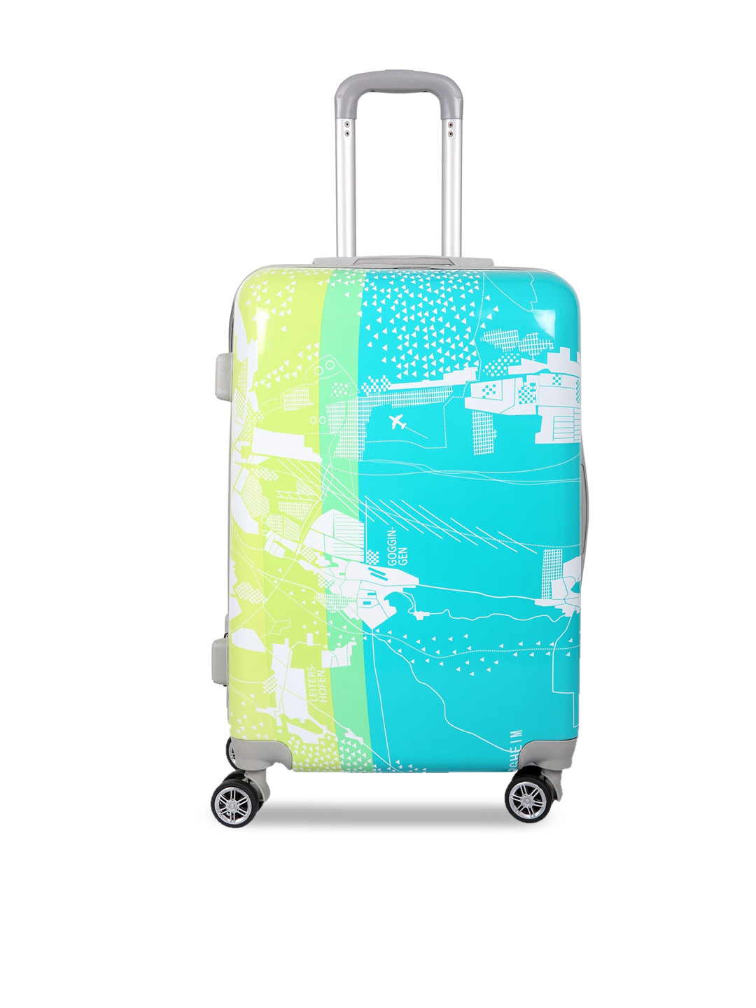 

Polo Class Printed Hard-Sided Large Trolley Suitcase, Turquoise blue