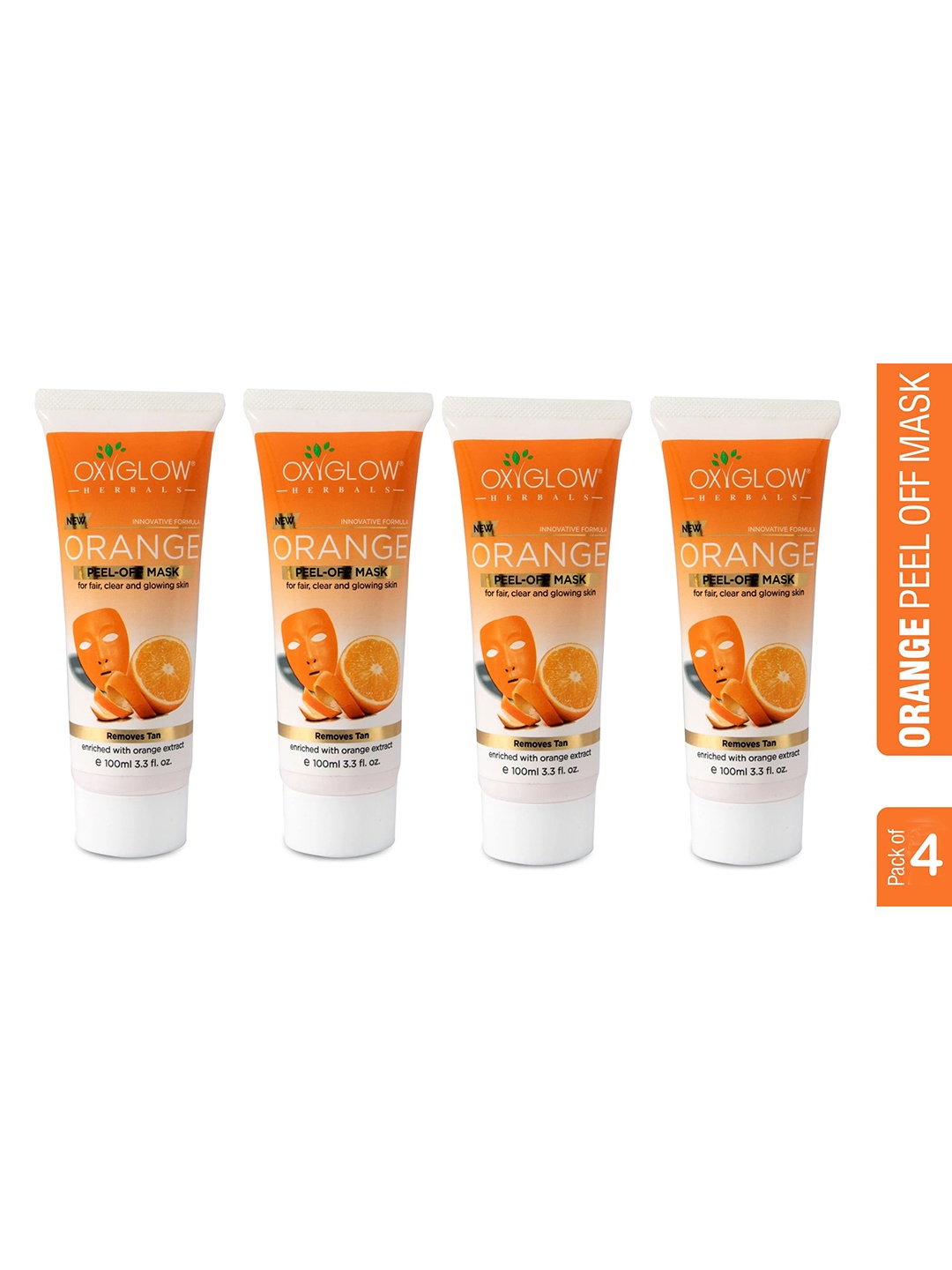 

Oxyglow Set Of 4 Orange Peel-Off Mask for Clear & Glowing Skin - 100ml each