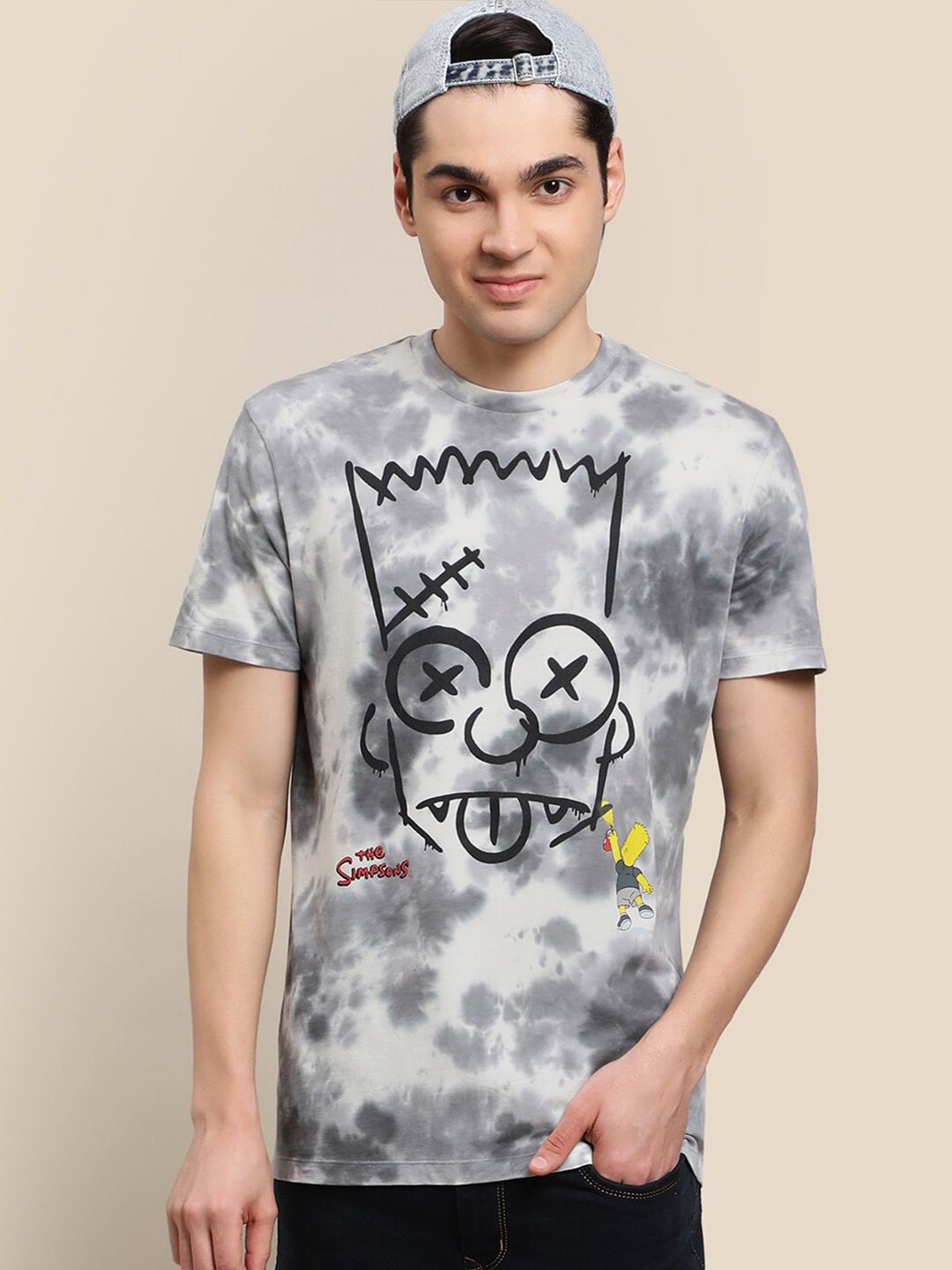 

Free Authority The Simpsons Graphic Printed Cotton T-Shirts, Grey
