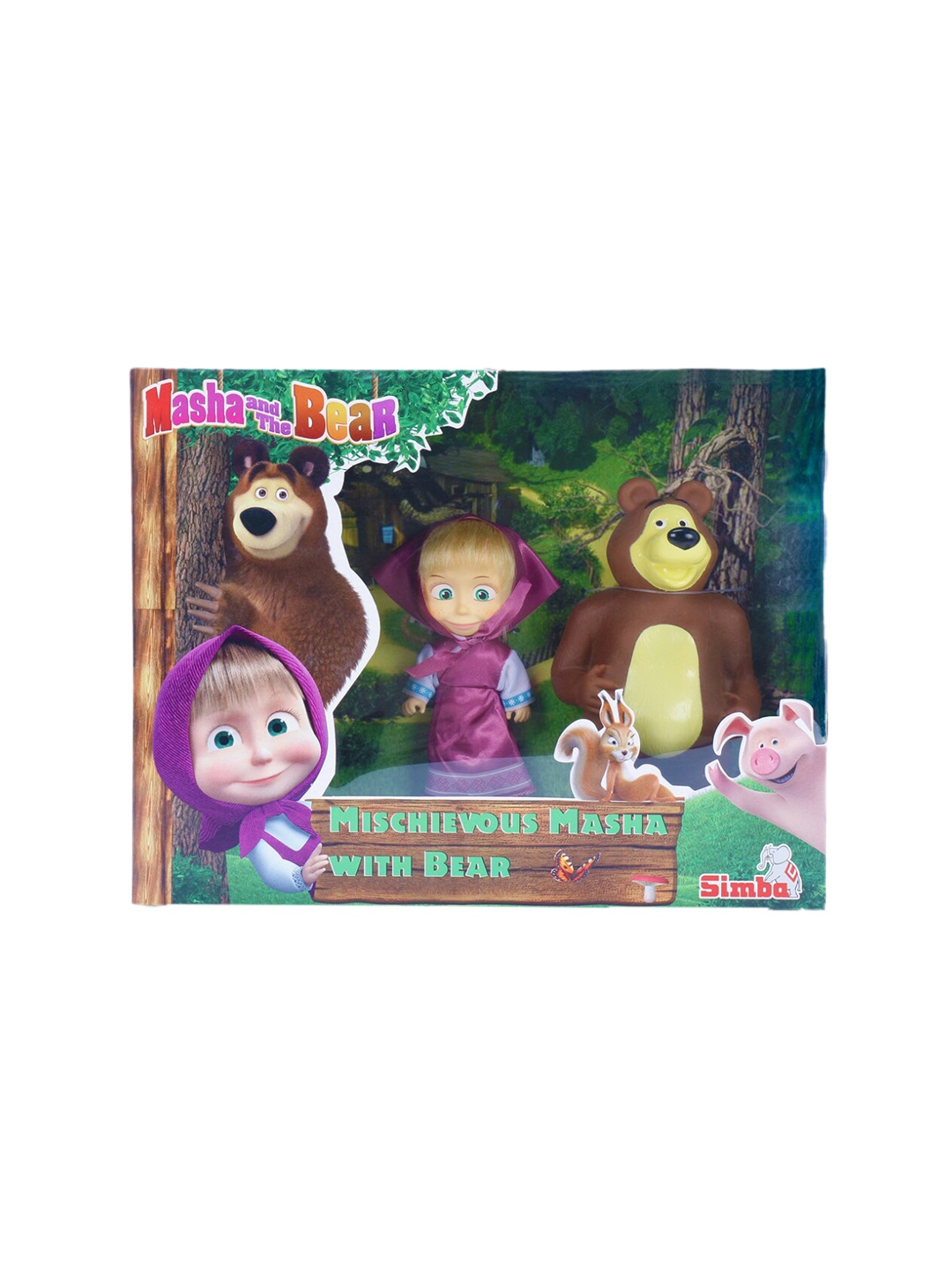 

Masha and The Bear Kids Simba Masha Doll & Bear Cartoon Gift Set, Pink