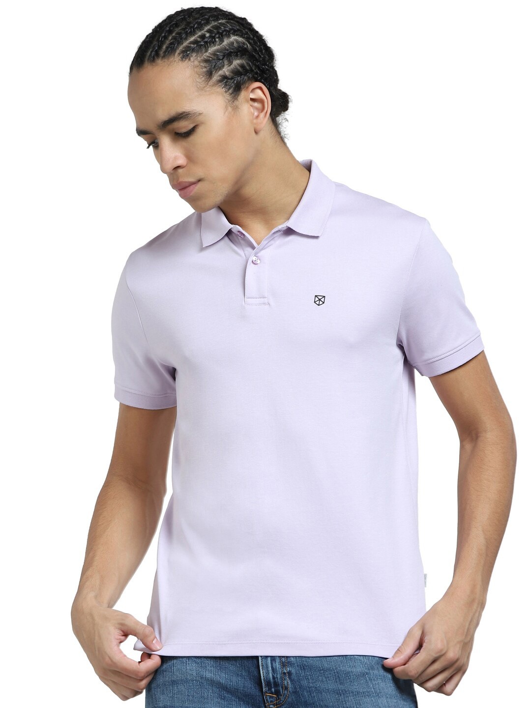 

Jack & Jones Polo Collar Cotton T-shirt, Lavender