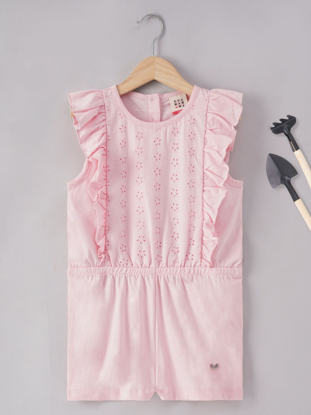 

Ed-a-Mamma Girls Ruffles Cotton Jumpsuit, Pink