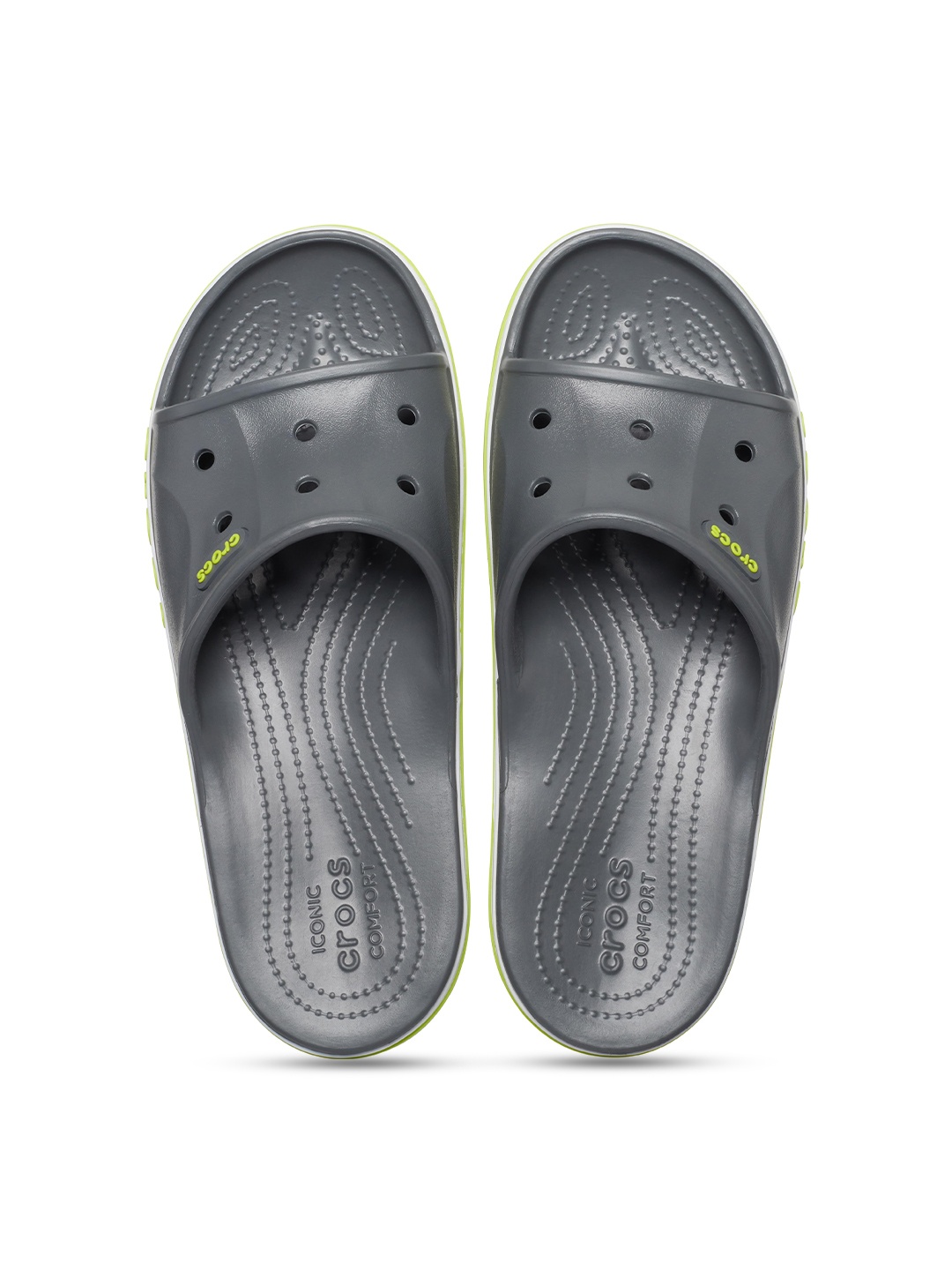 

Crocs Self Design Croslite Sliders, Grey