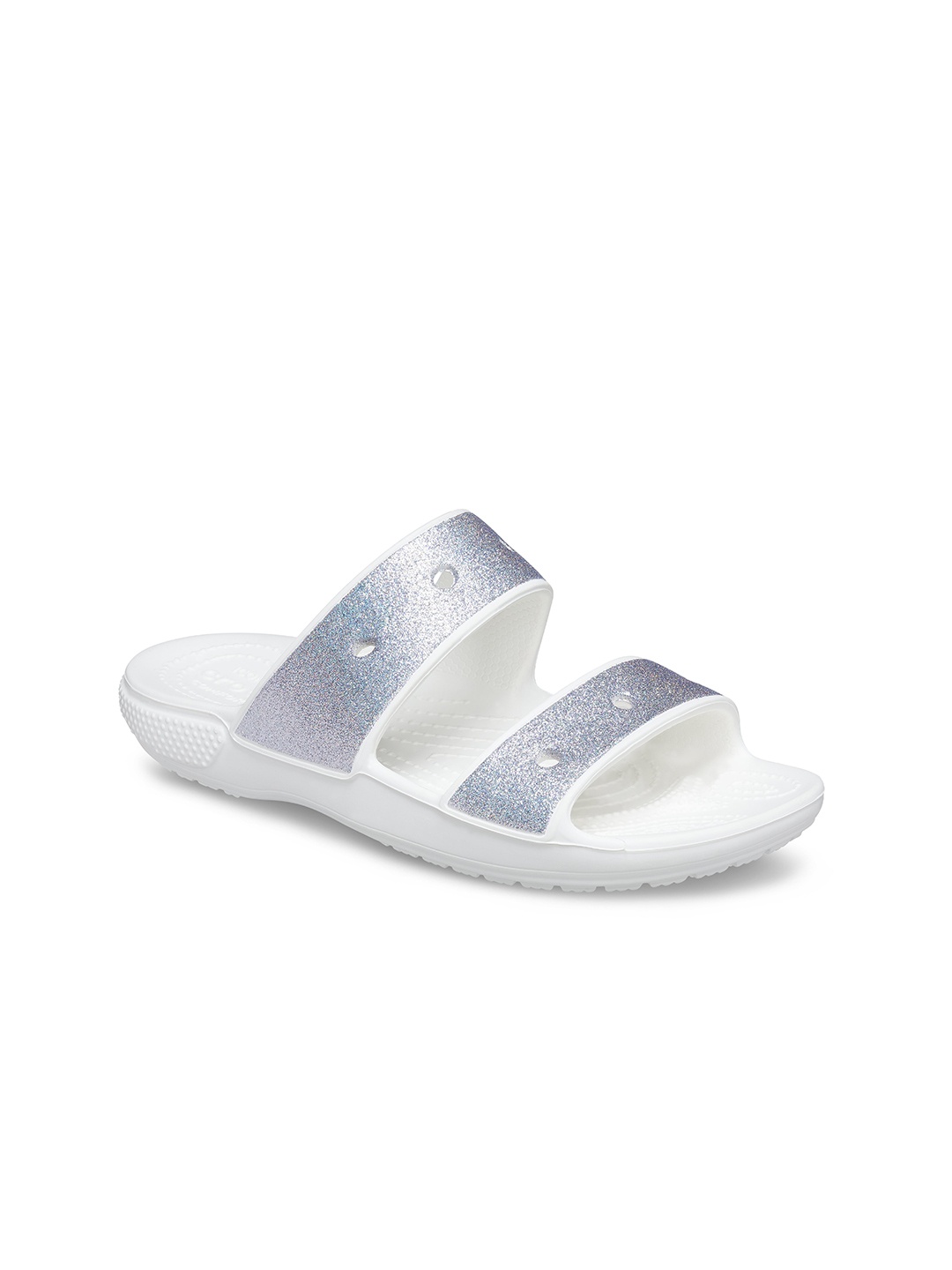 

Crocs Embellished Laser Cut Sliders, White