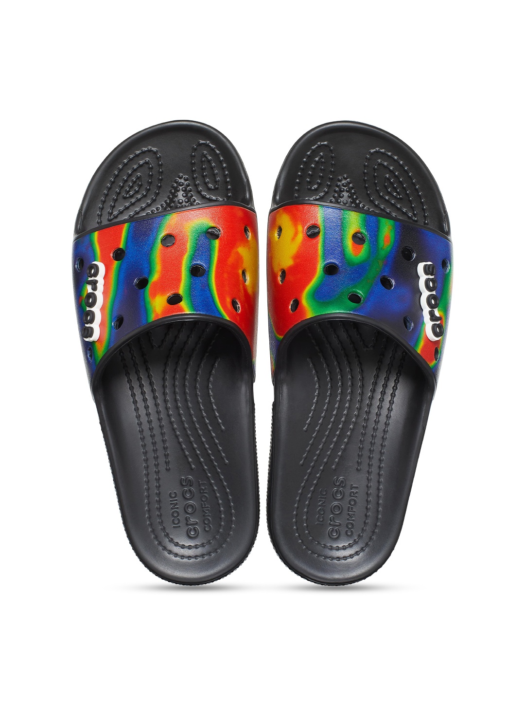 

Crocs Tie And Dye Printed Croslite Sliders, Black