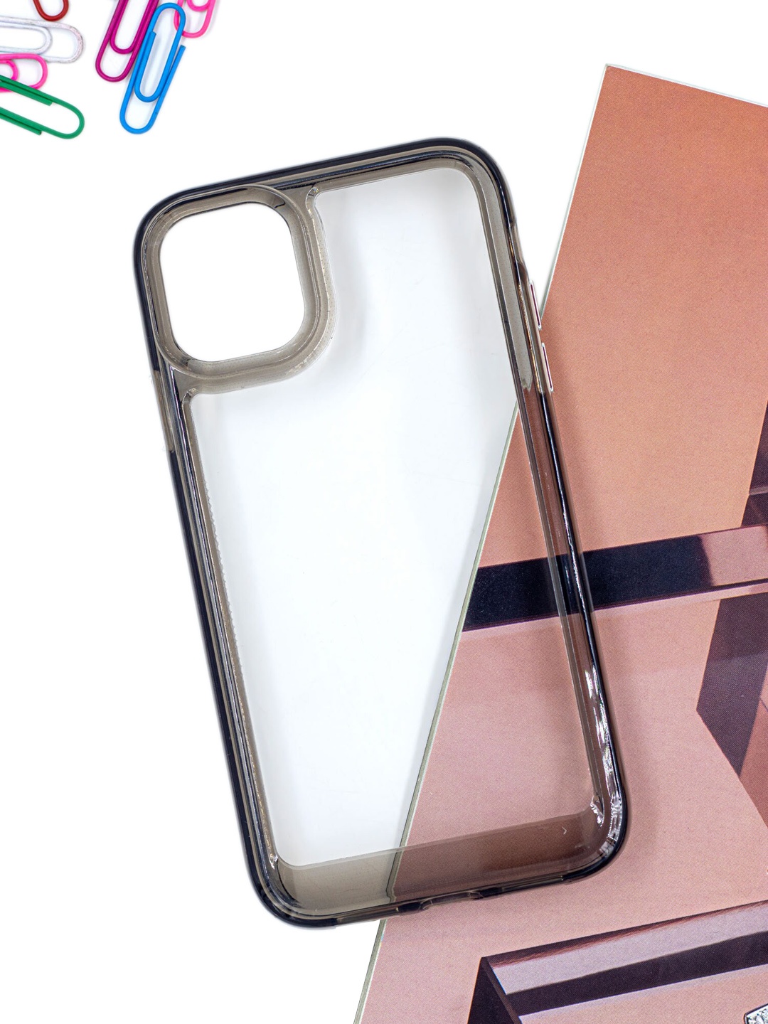 

DOOBNOOB iPhone 13 Pro Acrylic Clear Hard Shock Proof Armor Phone Back Case, Grey