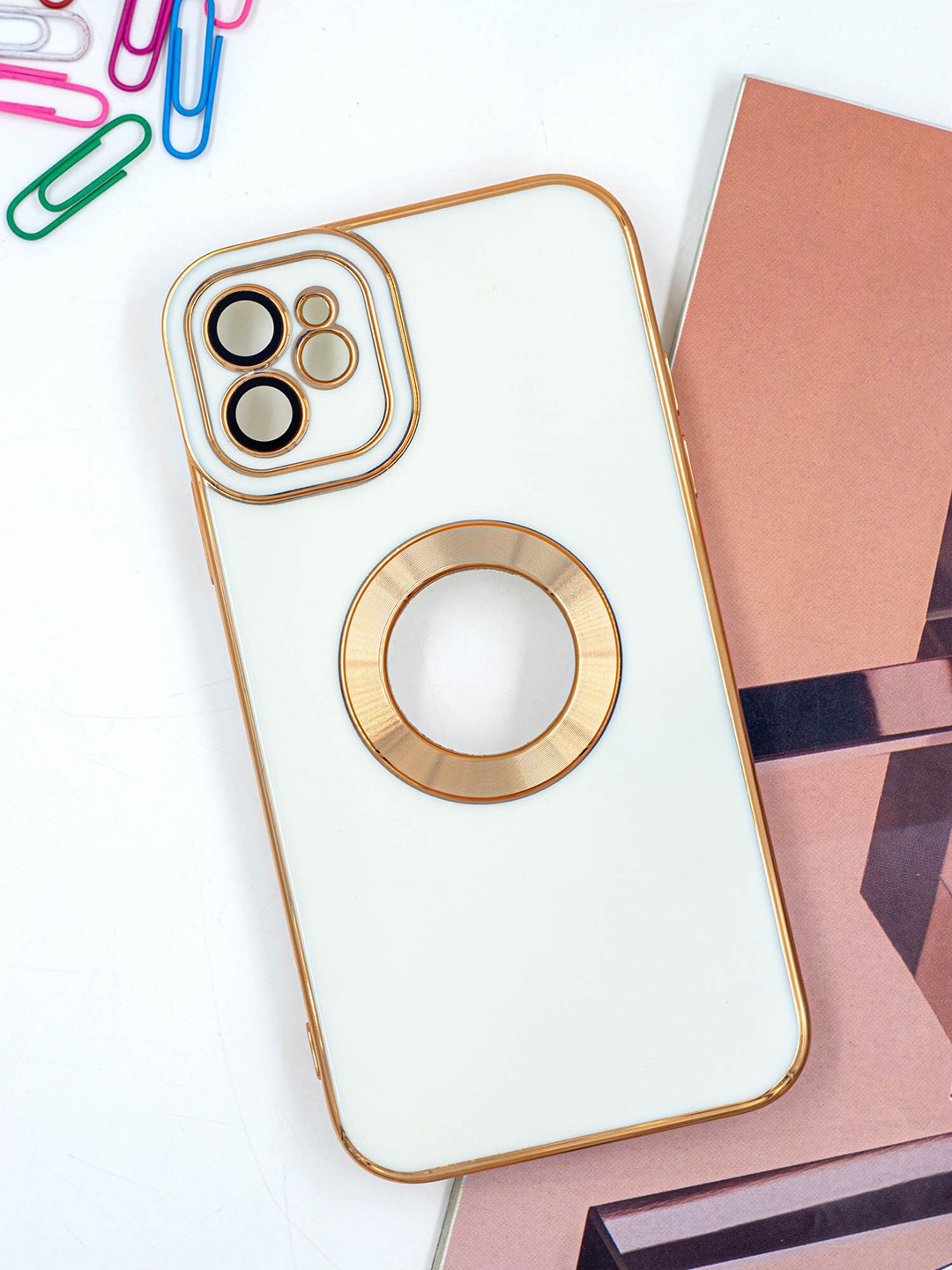 

DOOBNOOB iPhone 11 Pro Max Soft Electroplated Phone Back Case With Camera Protection, White