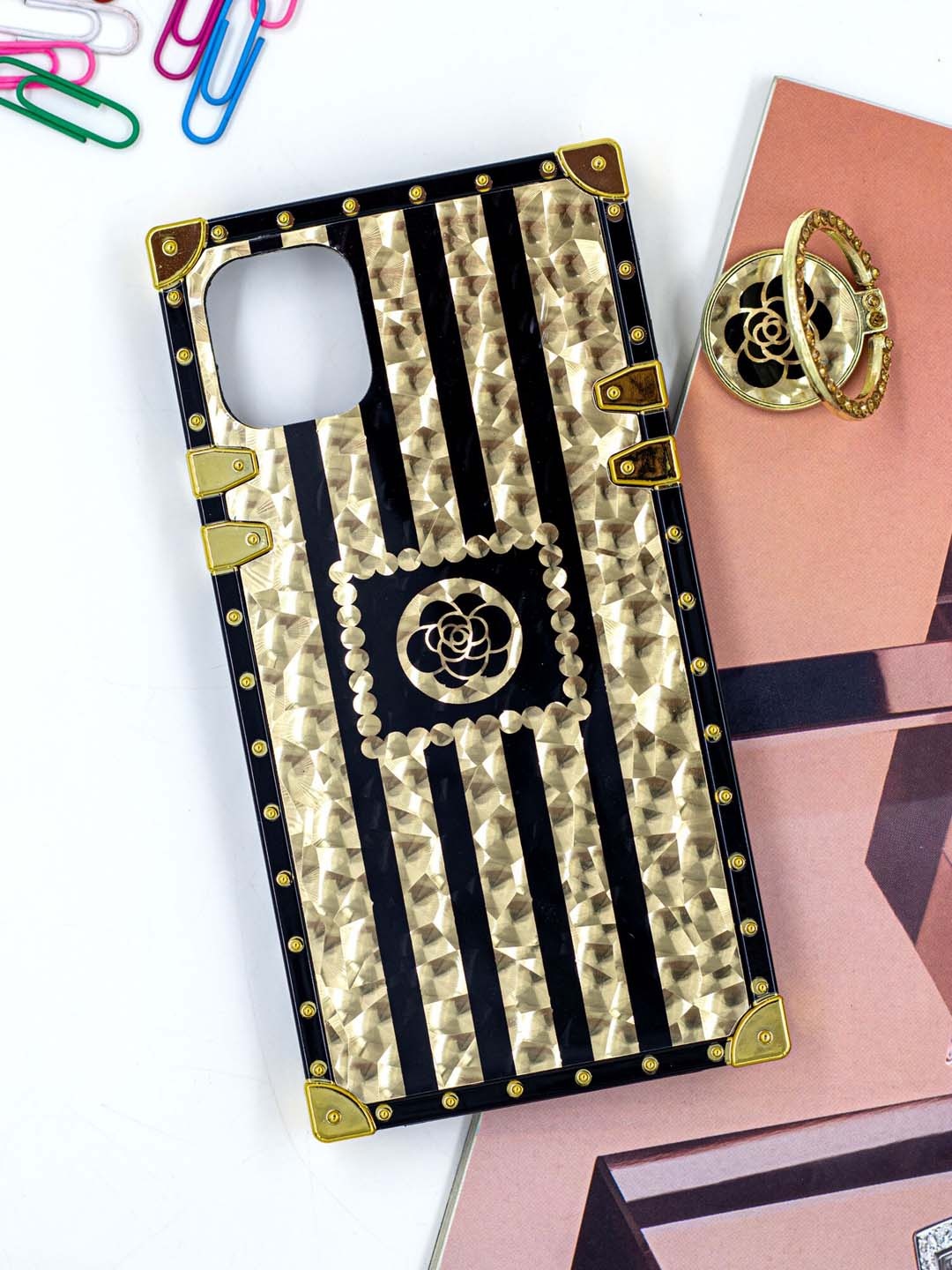 

DOOBNOOB Shock-Proof & Camera Protection iPhone 11 Phone Back Case, Gold
