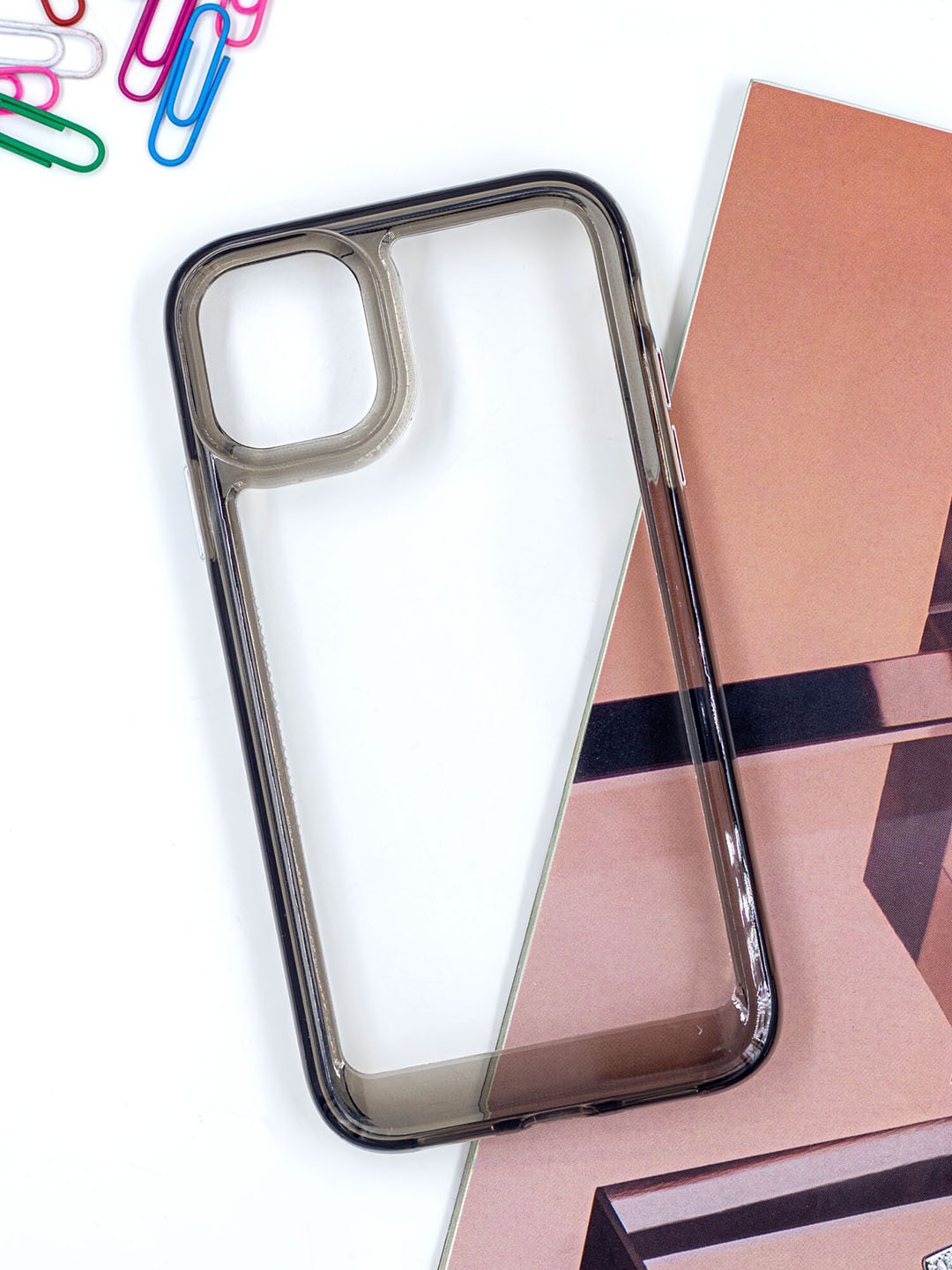 

DOOBNOOB iPhone 13 Acrylic Clear Hard Shock Proof Armor Phone Back Case, Grey