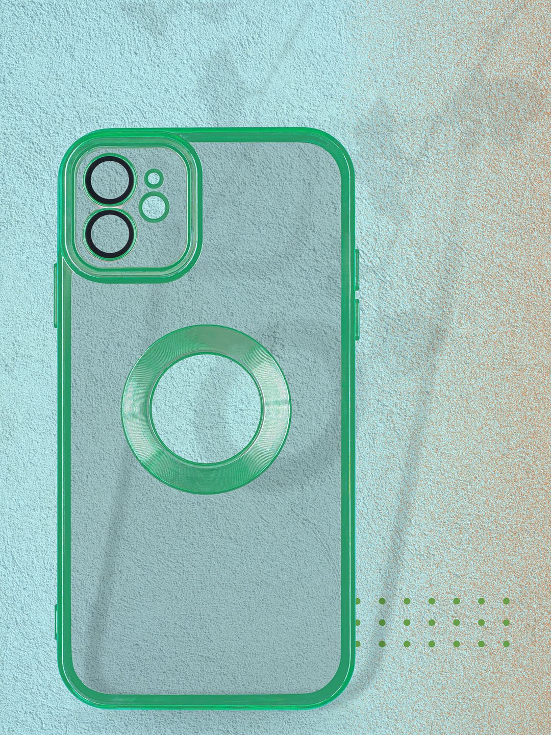 

DOOBNOOB iPhone 13 Pro Logo Hole Phone Back Case With Camera Protection, Green