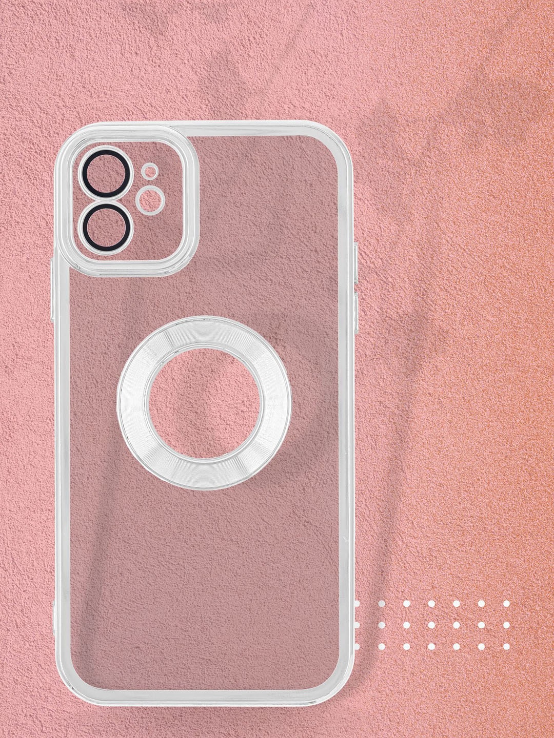 

DOOBNOOB Silver-Toned Logo Hole iPhone 11 Silicone Phone Back Case