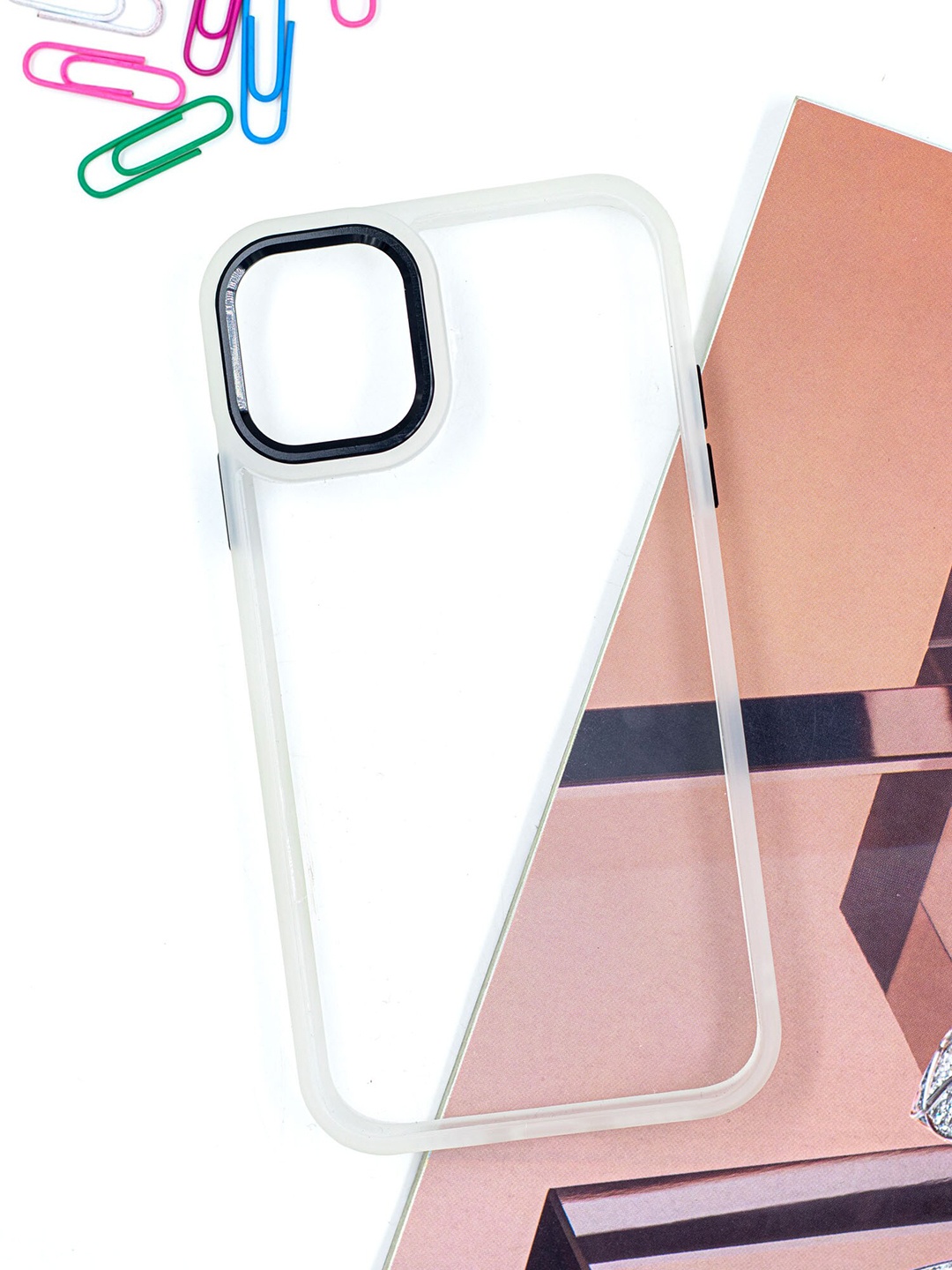 

DOOBNOOB White iPhone 13 ProMax Silicone Phone Back Case