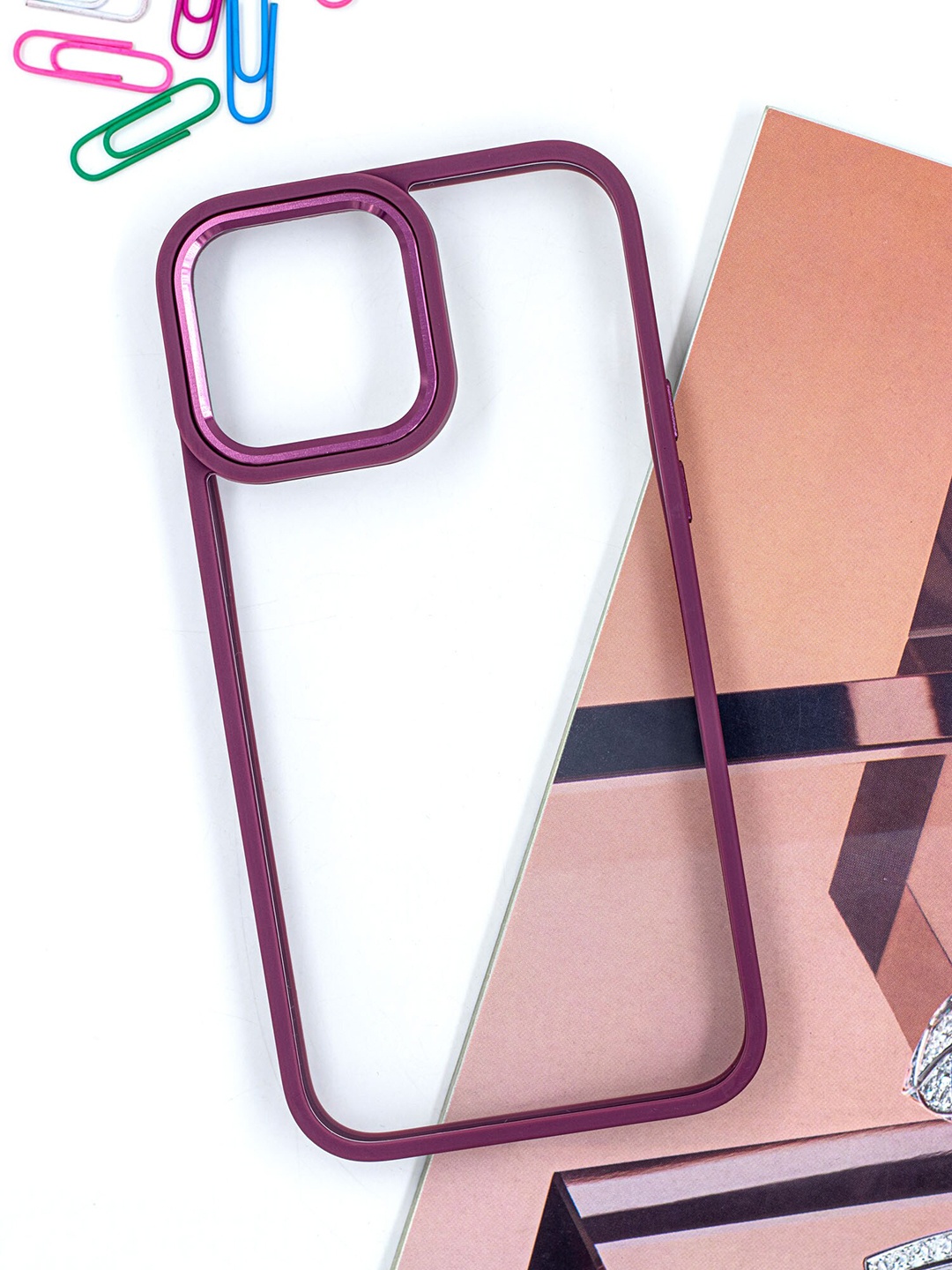 

DOOBNOOB Plated Acrylic Camera Protection iPhone 13Pro Max Phone Back Case, Transparent