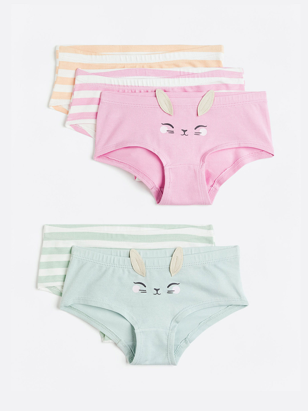 

H&M Girls 5-Pack Hipster Briefs 0651030042, Green