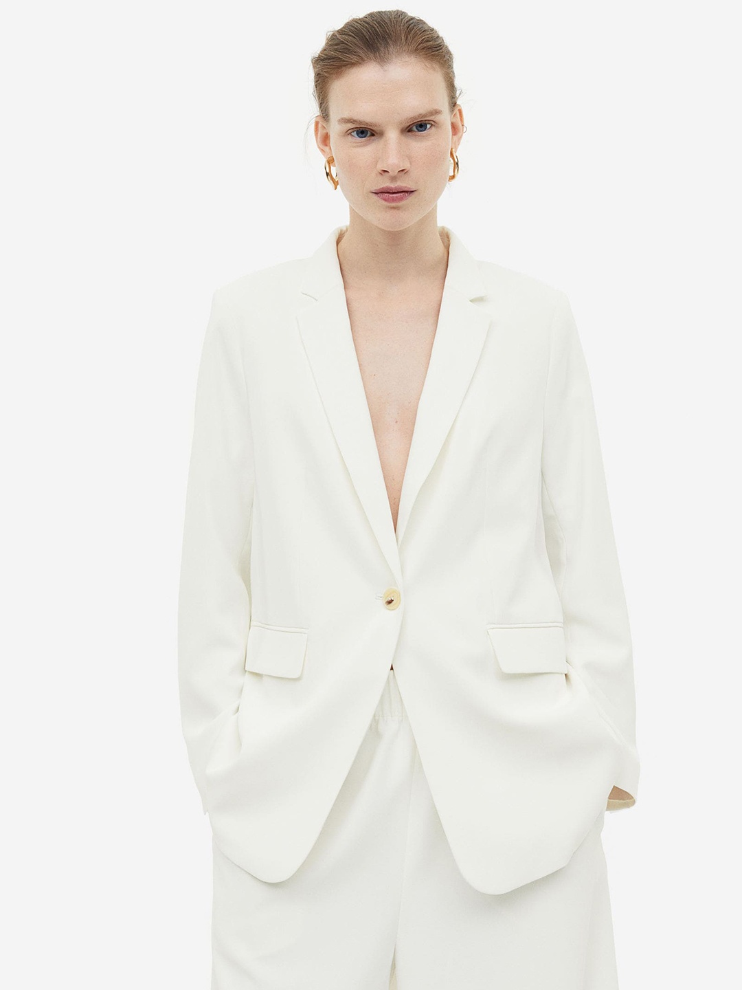 

H&M Single Breasted Jacket, White