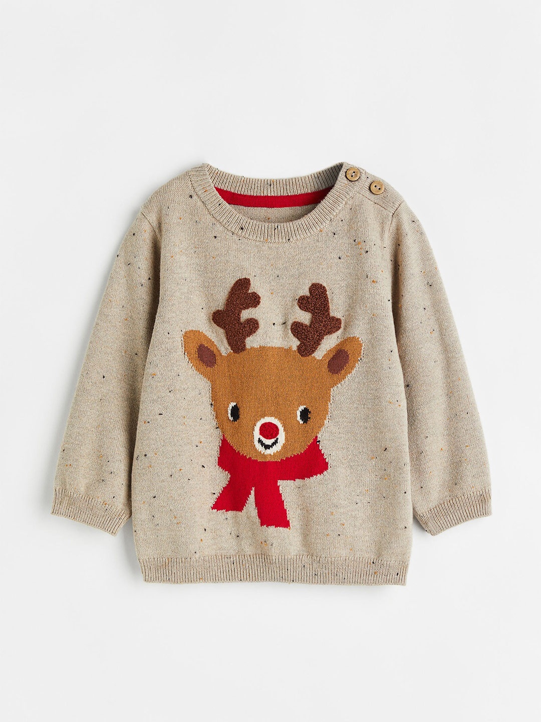 

H&M Boys Jacquard-knit Jumper, Beige