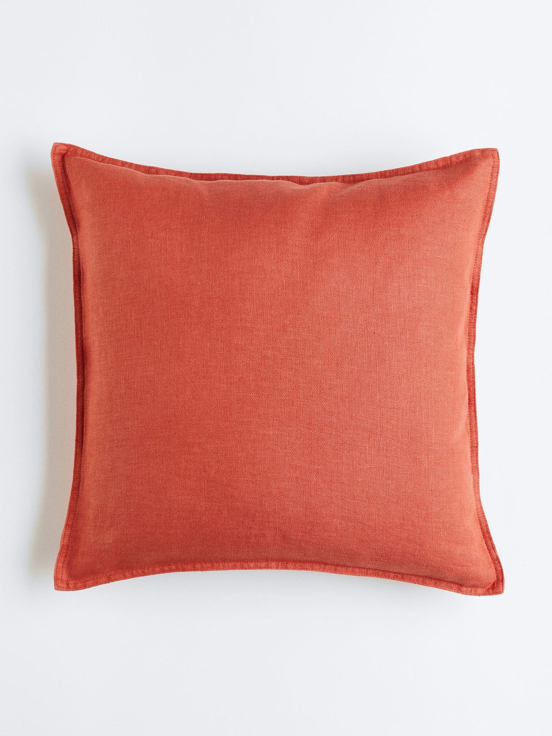 

H&M Orange-Colored Washed Pure Linen Cushion Cover