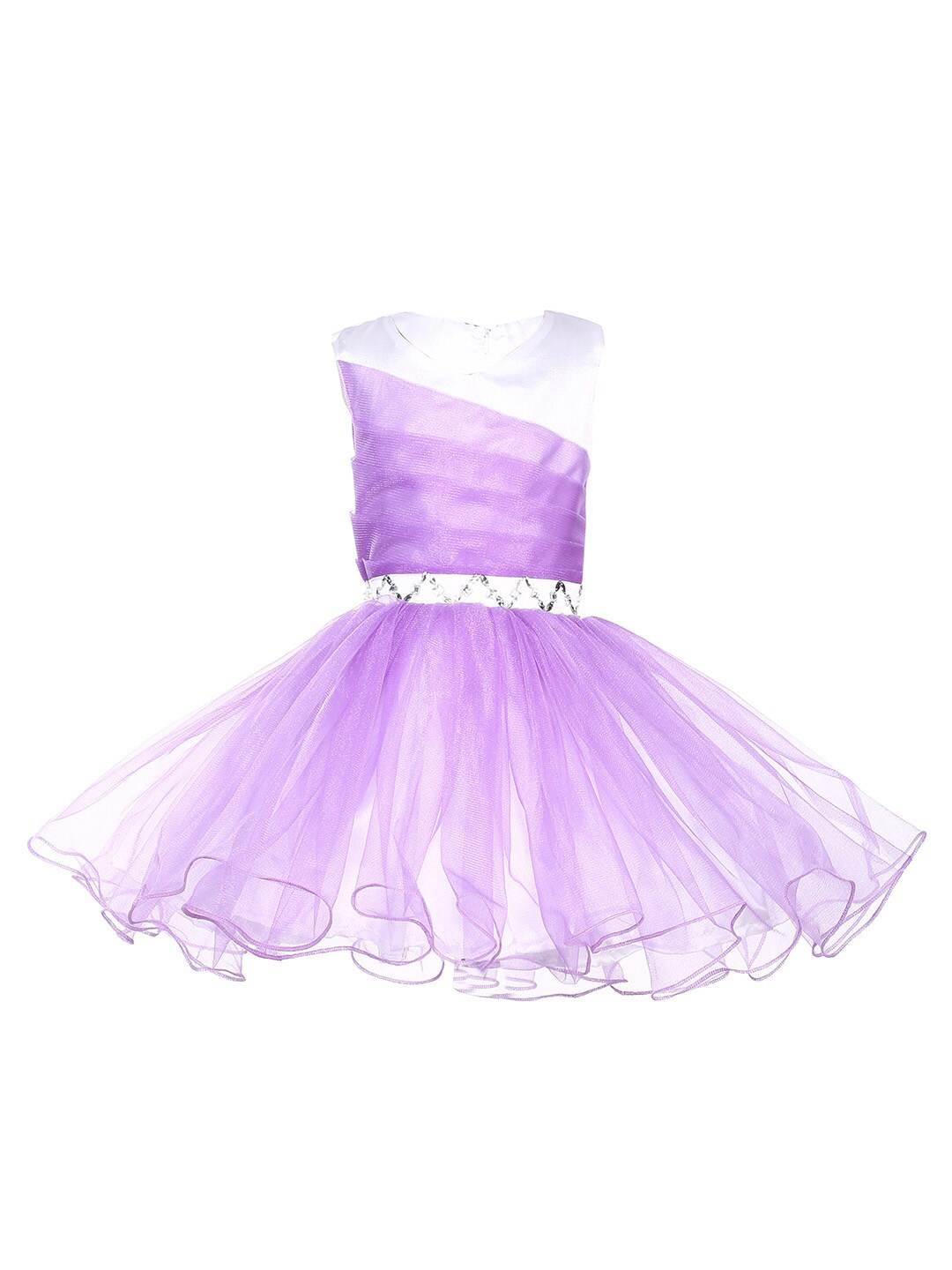 

Samsara Couture Girls Sequined Net Fit and Flare Dress, Lavender
