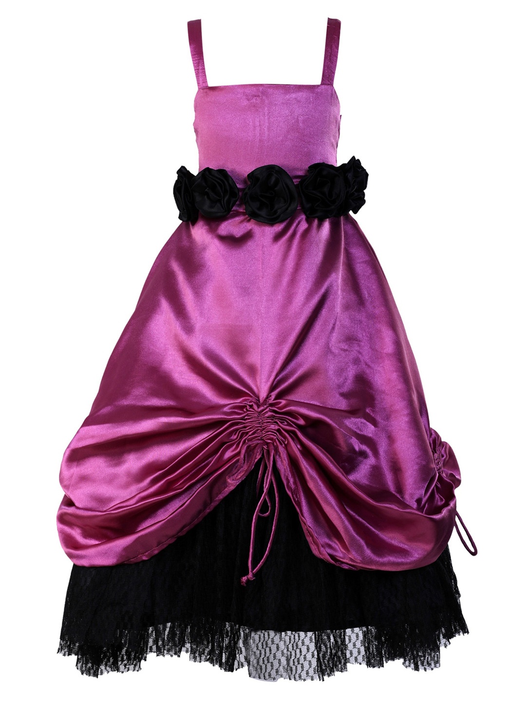 

Samsara Couture Girls Gathered Satin Fit & Flare Maxi Dress, Magenta