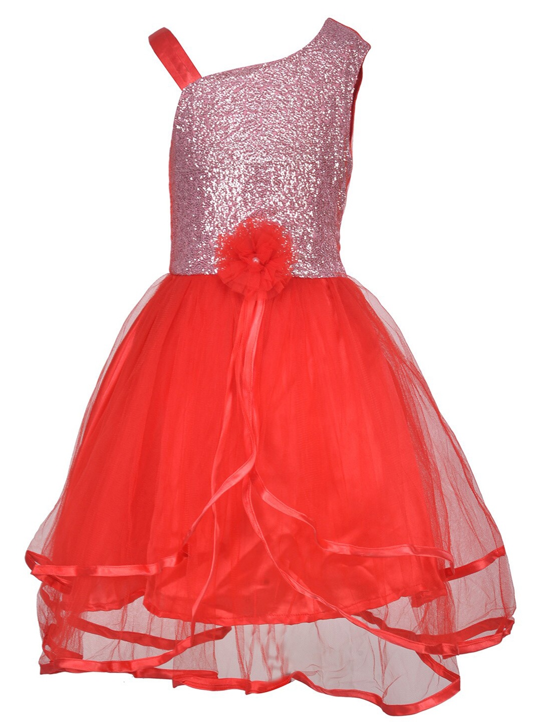 

Samsara Couture Girls Embellished Sequined Fit & Flare Maxi Dress, Pink