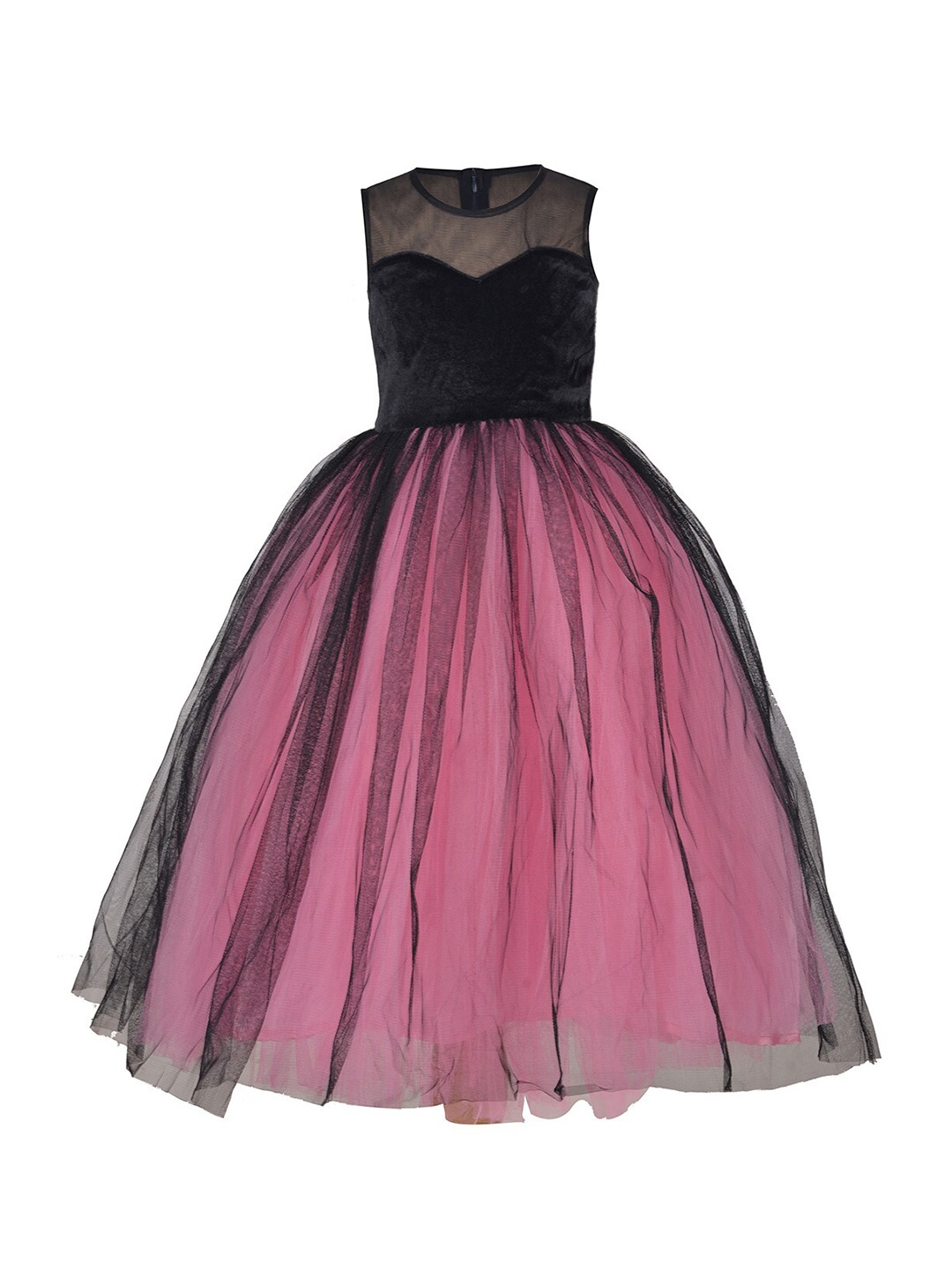 

Samsara Couture Girls Fit And Flare Net Dress, Black