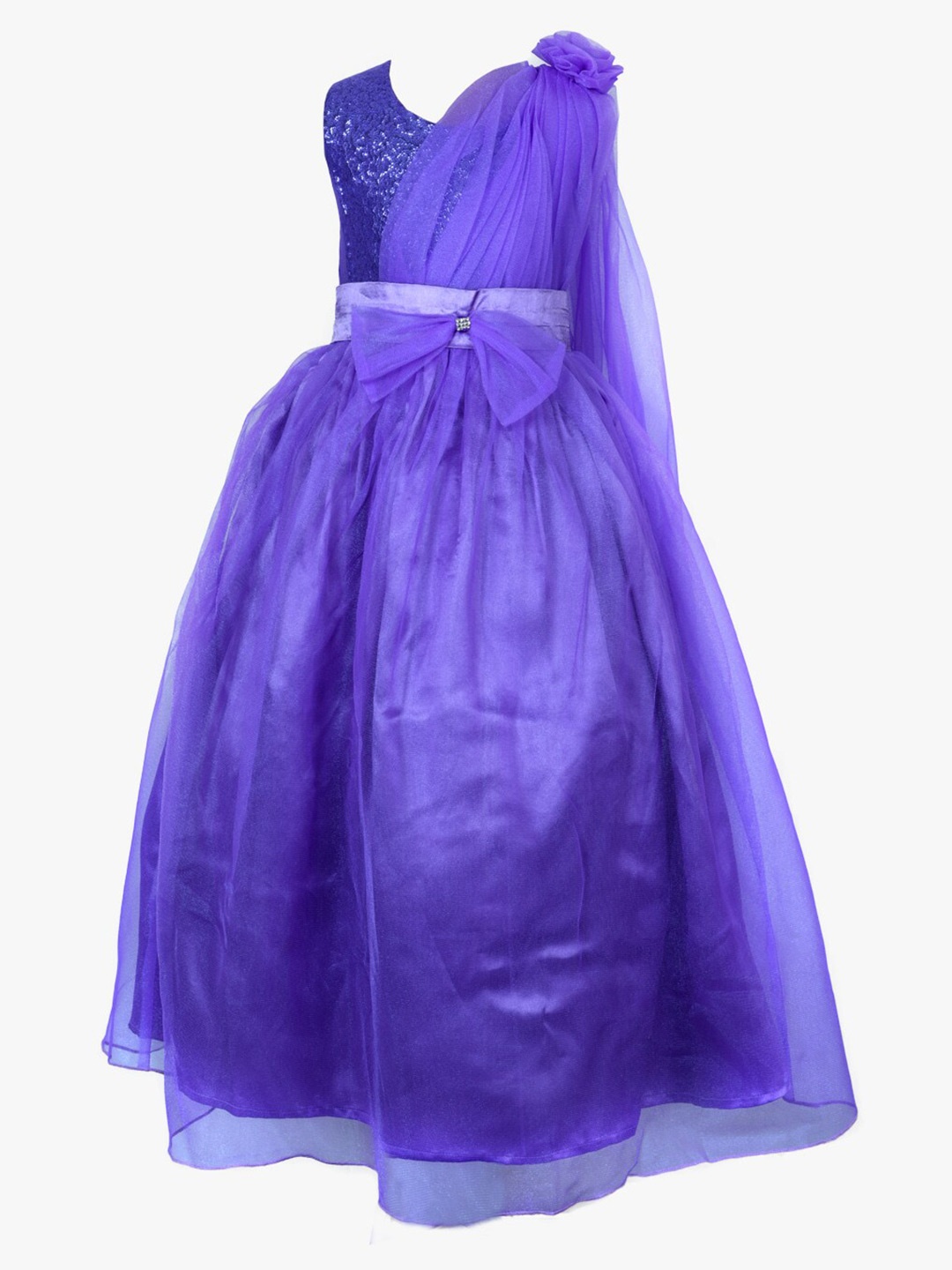 

Samsara Couture Girls Bow Detail Satin Dress, Lavender