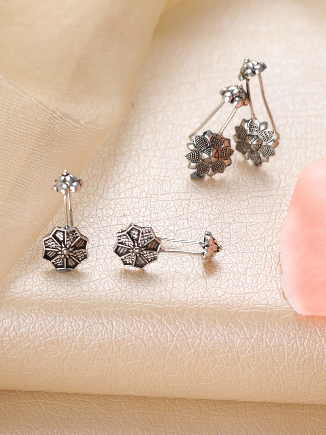 

Jazz and Sizzle Pack of 2 Silver-Plated Drop Earrings