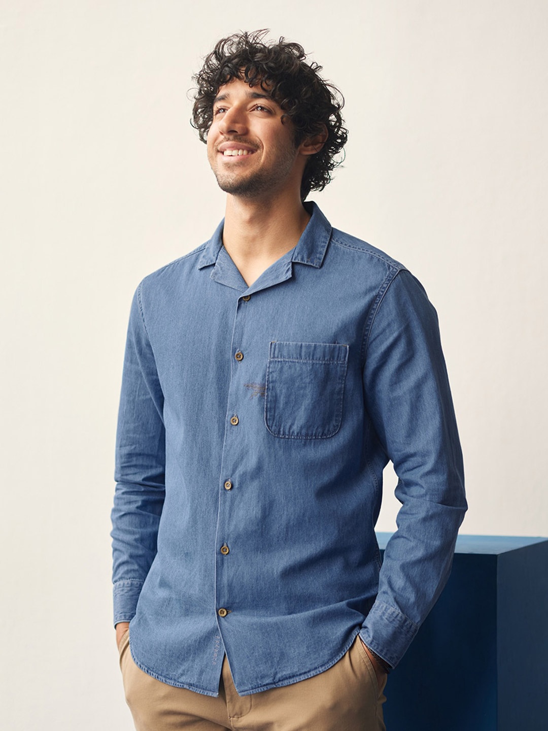 

Andamen Premium Slim Fit Cotton Casual Shirt, Blue