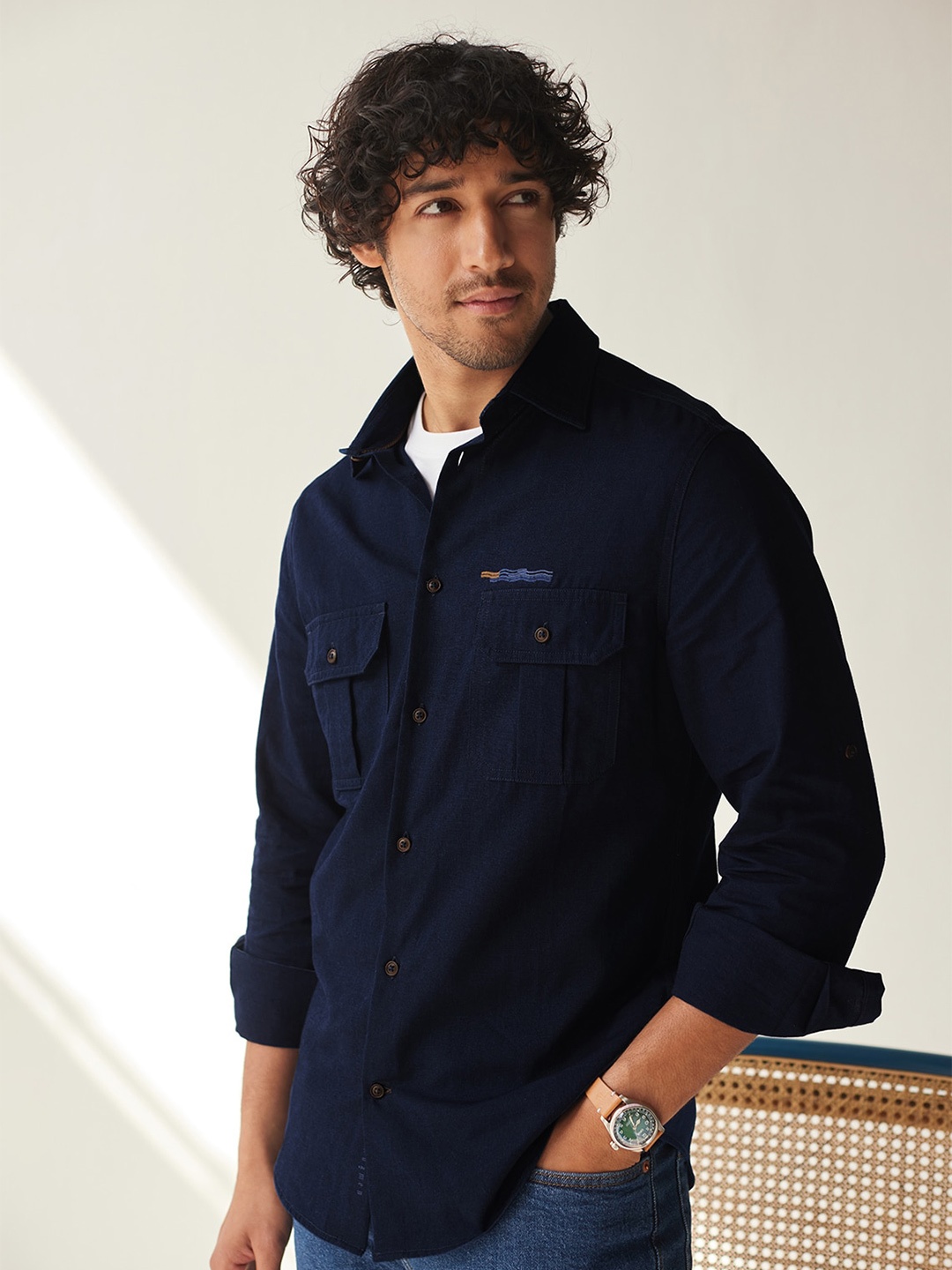 

Andamen Premium Slim Fit Cotton Casual Shirt, Blue