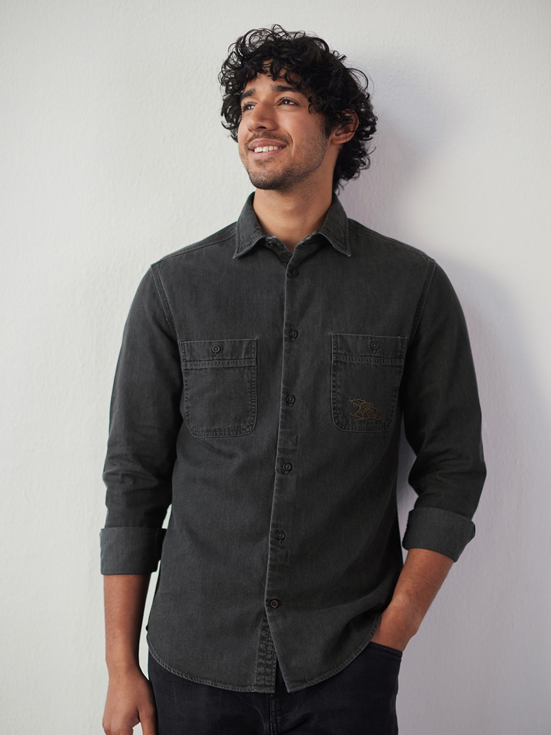 

Andamen Premium Cotton Casual Shirt, Black